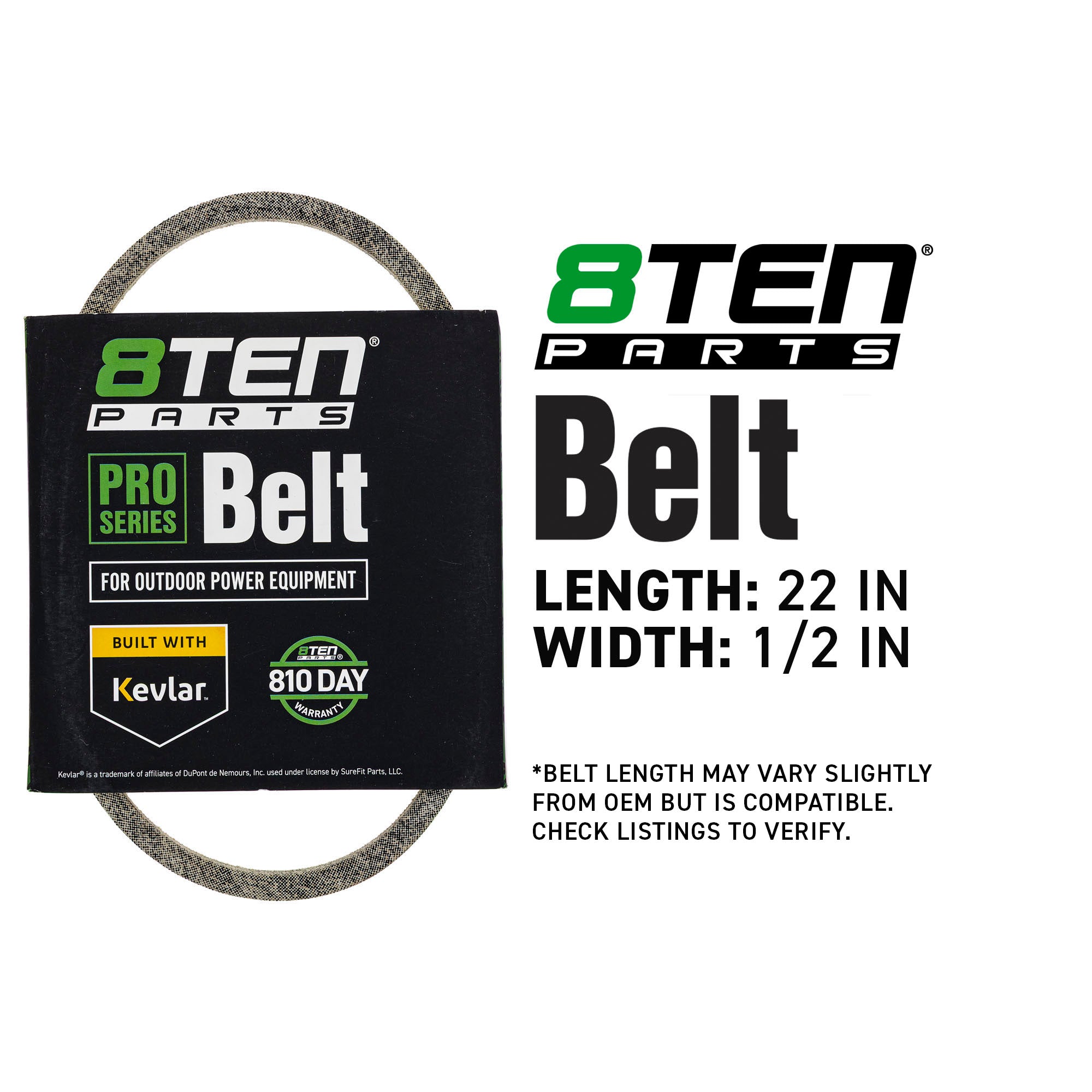 8TEN 810-CBL2891T Belt with Kevlar® for Super Recycler ProStripe