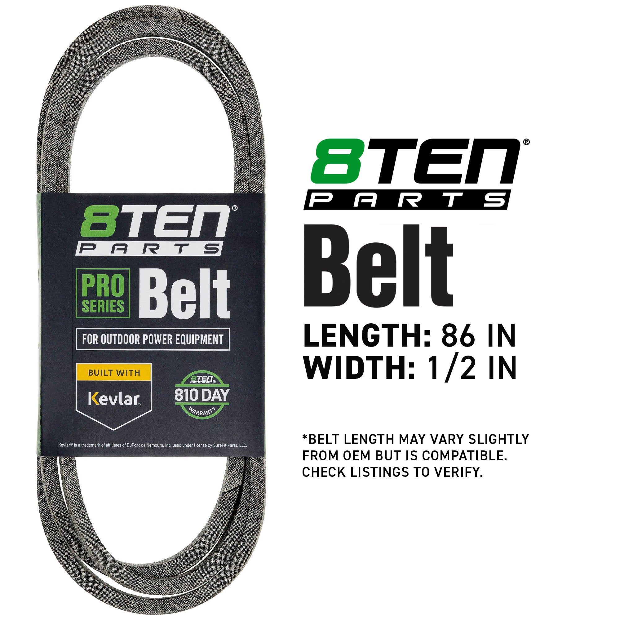 8TEN 810-CBL2807T Belt with Kevlar® for VRO4012GXT V-Ride Ultra King