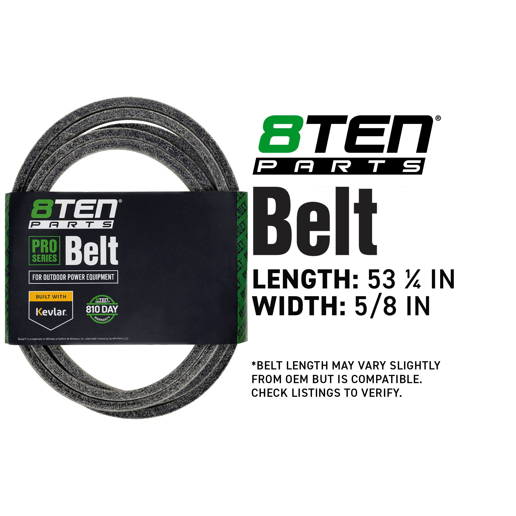 8TEN 810-CBL2800T Belt with Kevlar® for ZT3500 V-Ride Radius Pro