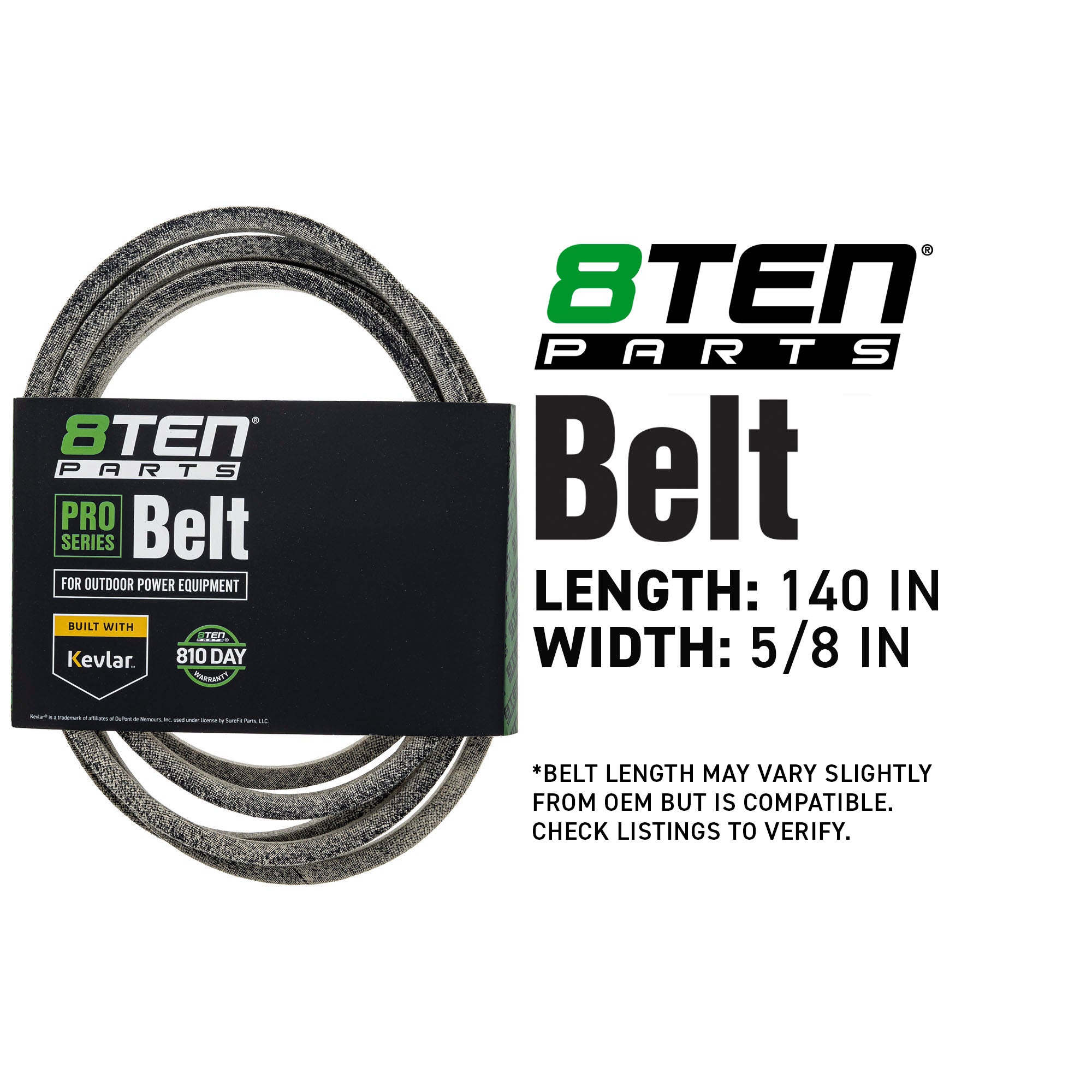 8TEN 810-CBL2813T Belt with Kevlar® for Turf Titan