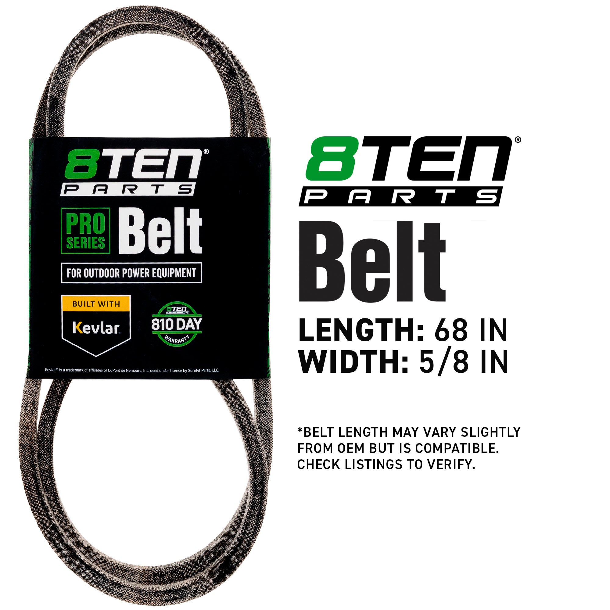8TEN 810-CBL2814T Belt with Kevlar® for Wildcat Tiger Pro Power