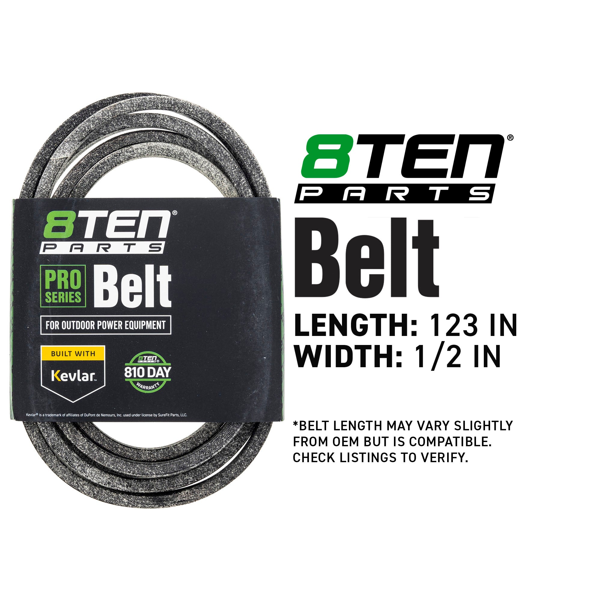 8TEN 810-CBL2810T Belt with Kevlar® for Super Range Quest Mid-Size