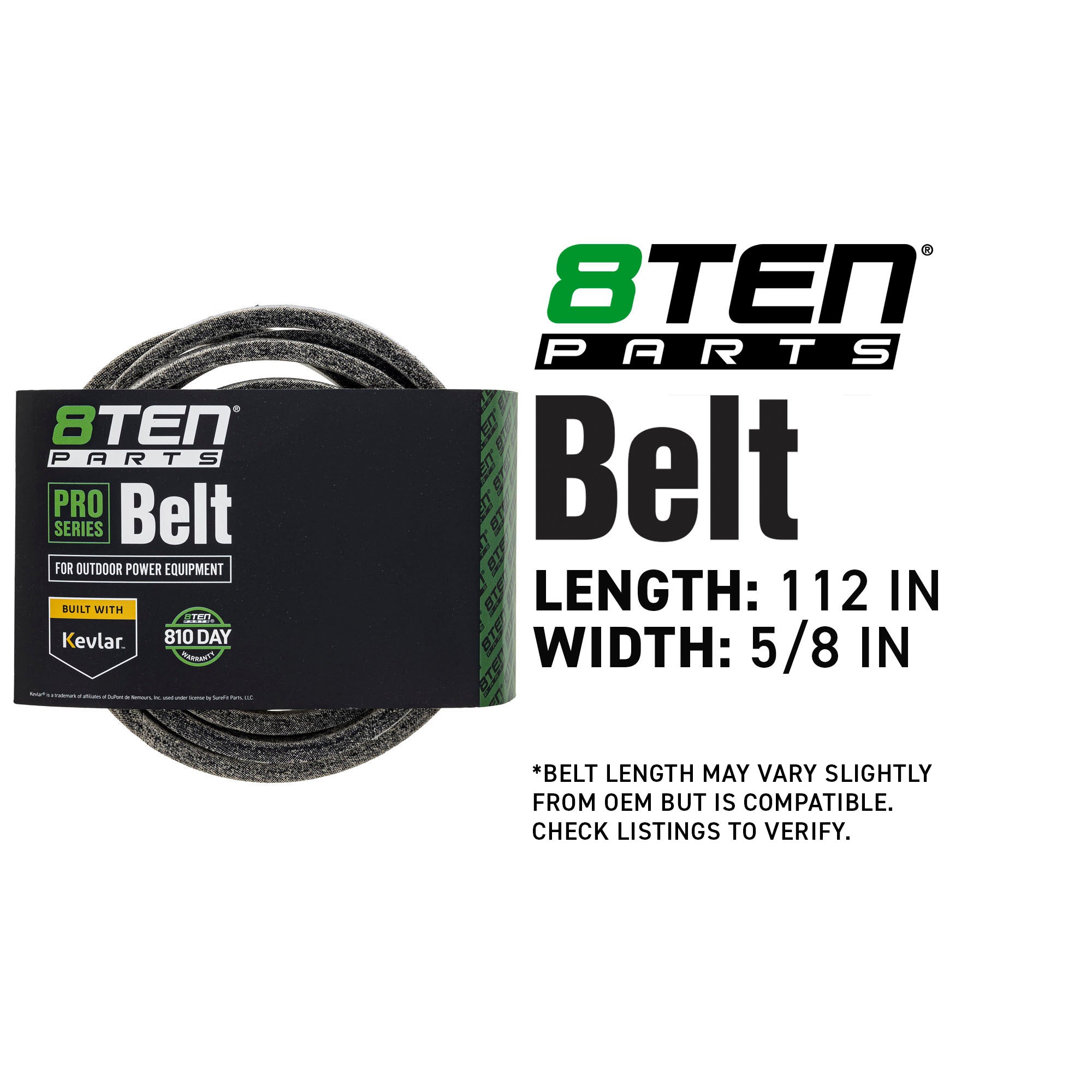 8TEN 810-CBL2939T Belt with Kevlar® for Evolution Deere Cadet
