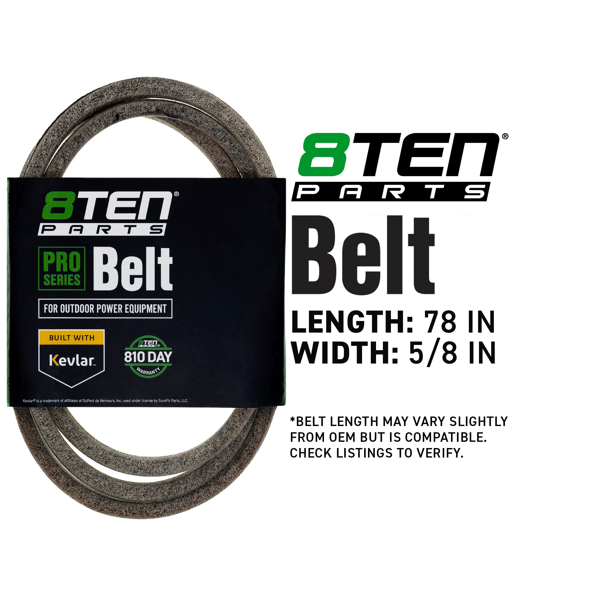 8TEN 810-CBL2988T Belt with Kevlar® for Wasp Pro Deere Dane