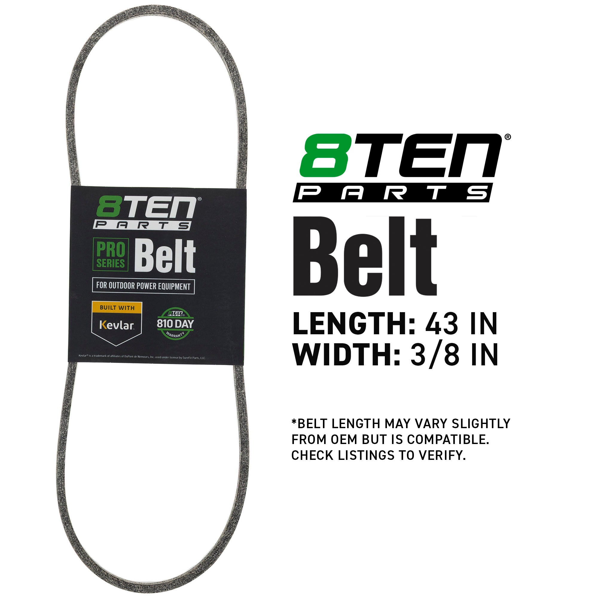 8TEN 810-CBL2995T Belt with Kevlar® for WT420 Pro MWT420 J625HWT