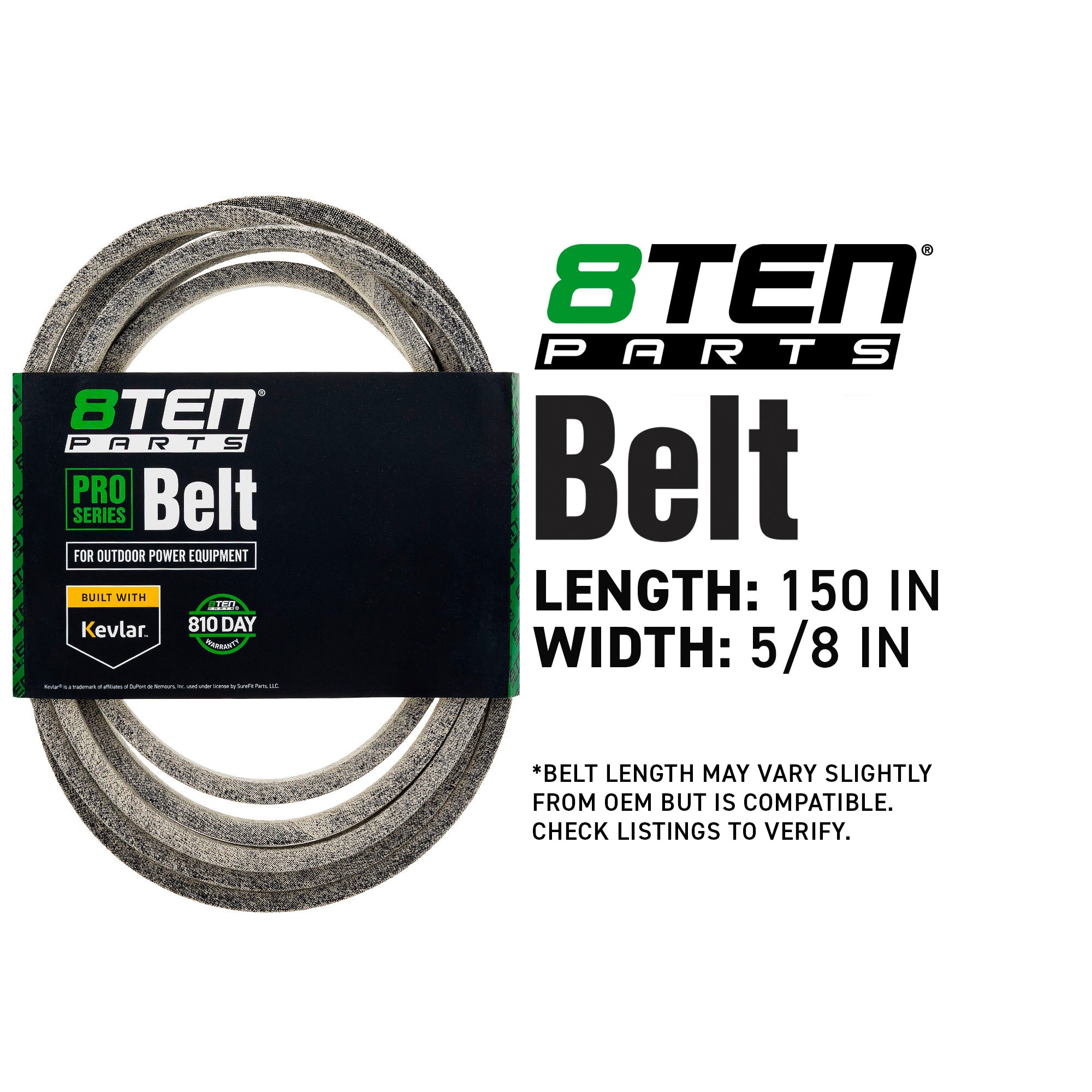 8TEN 810-CBL2907T Belt with Kevlar® for Fury Deere Dane 500S