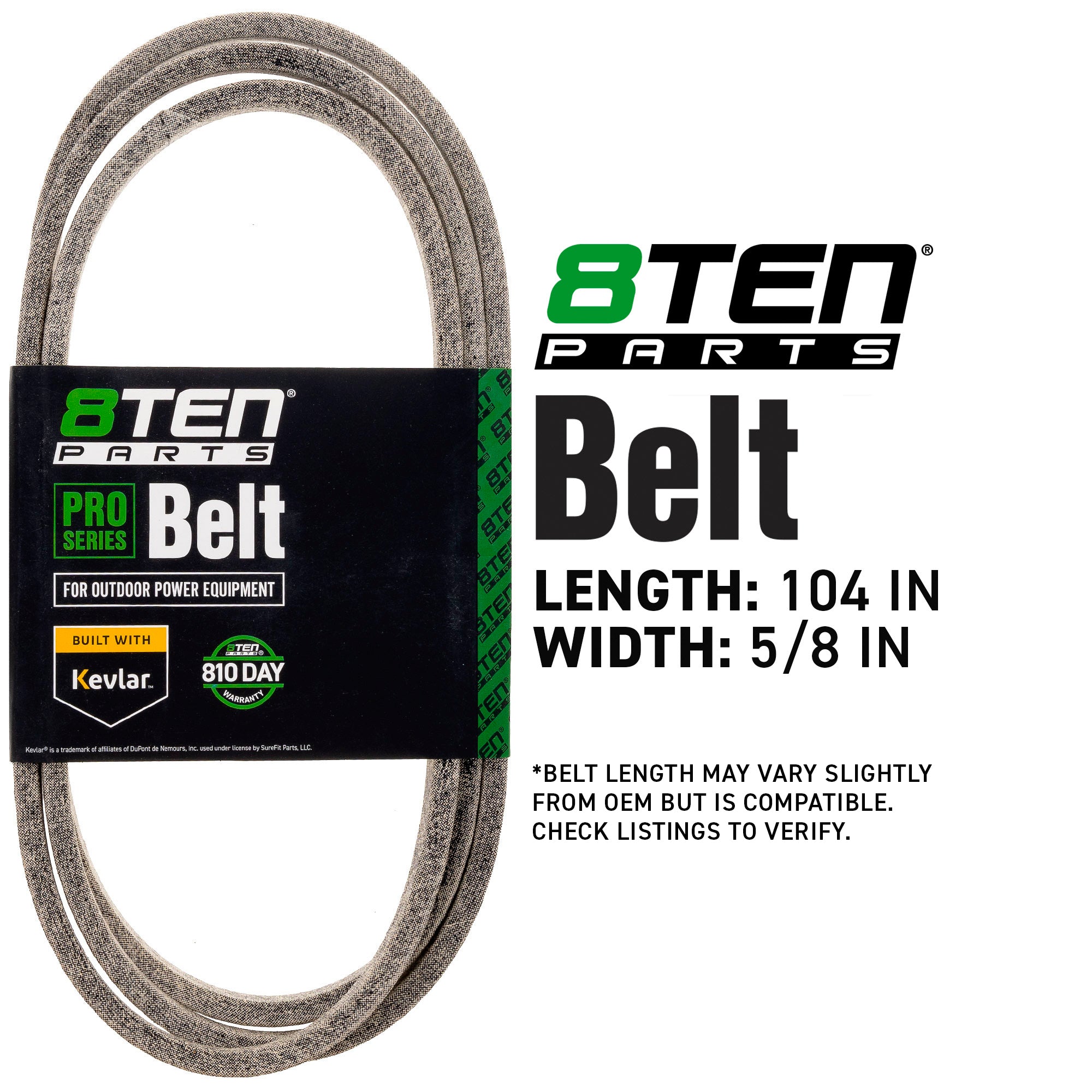 8TEN 810-CBL2908T Belt with Kevlar® for Turf Metro Deere