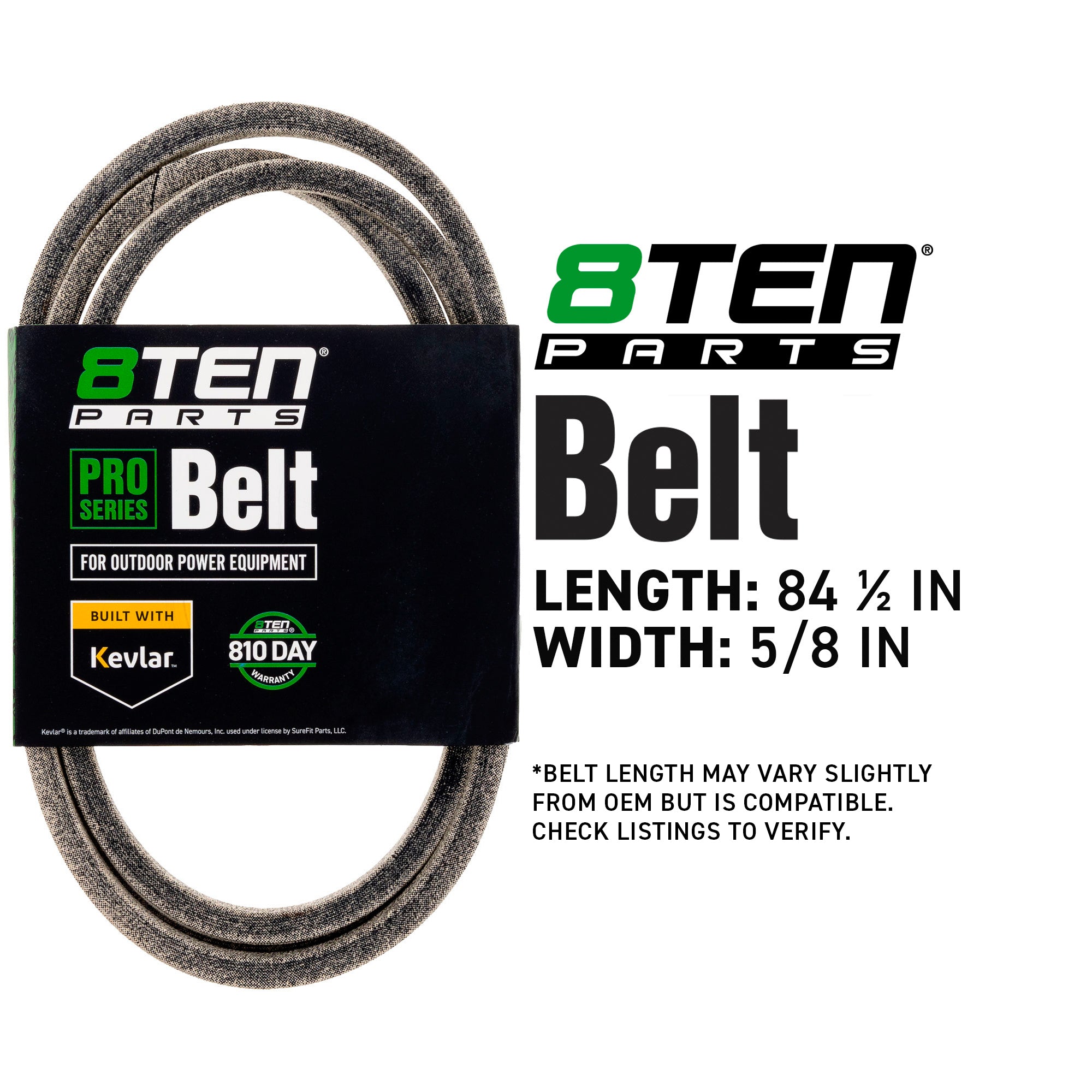 8TEN 810-CBL2913T Belt with Kevlar® for Wasp Pro-Walk Pro Deere