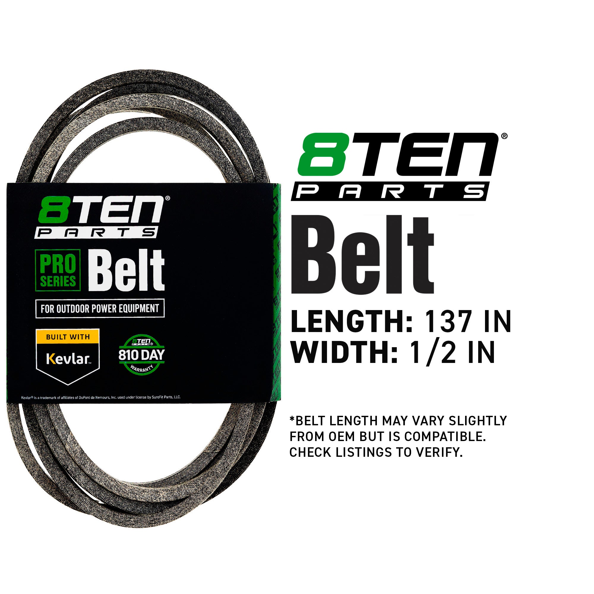 8TEN 810-CBL2025T Belt with Kevlar® for ZT Zoom Z8200 Yellow