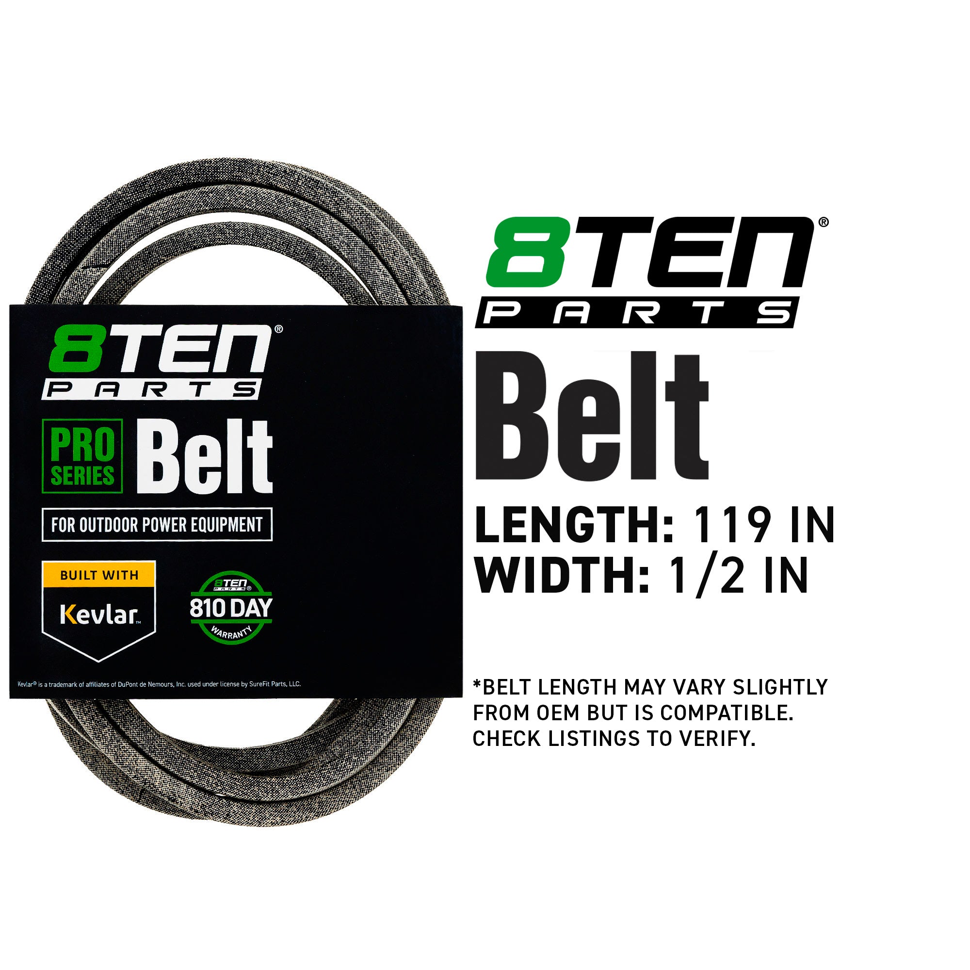 8TEN 810-CBL2027T Belt with Kevlar® for ZT RZT20421BVE2 RZT20420BVE2