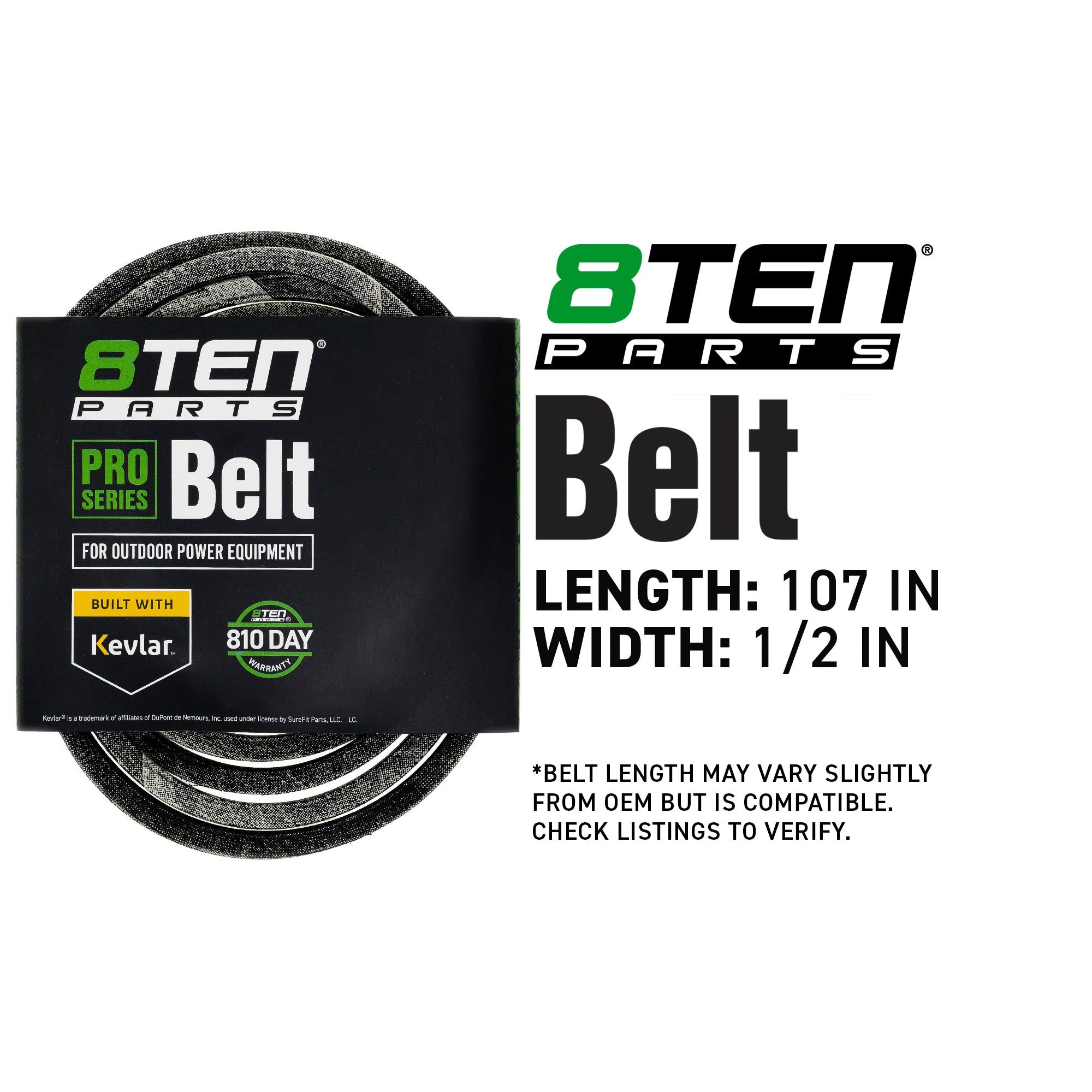 8TEN 810-CBL2037T Belt with Kevlar® for Tuffy Thouroghbred TB46 TB42