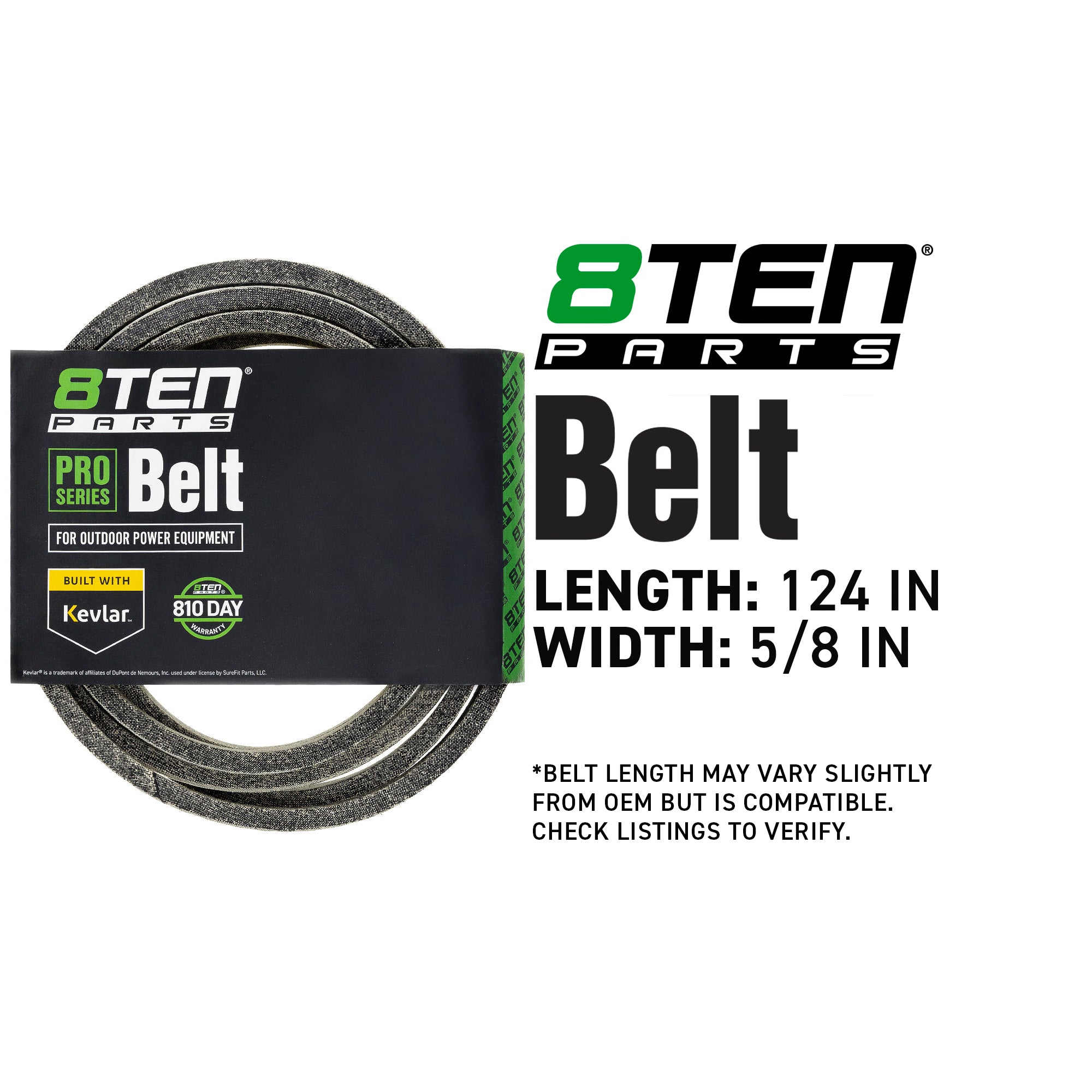 8TEN 810-CBL2038T Belt with Kevlar® for Z-Stance Wasp Turf Pro-Walk