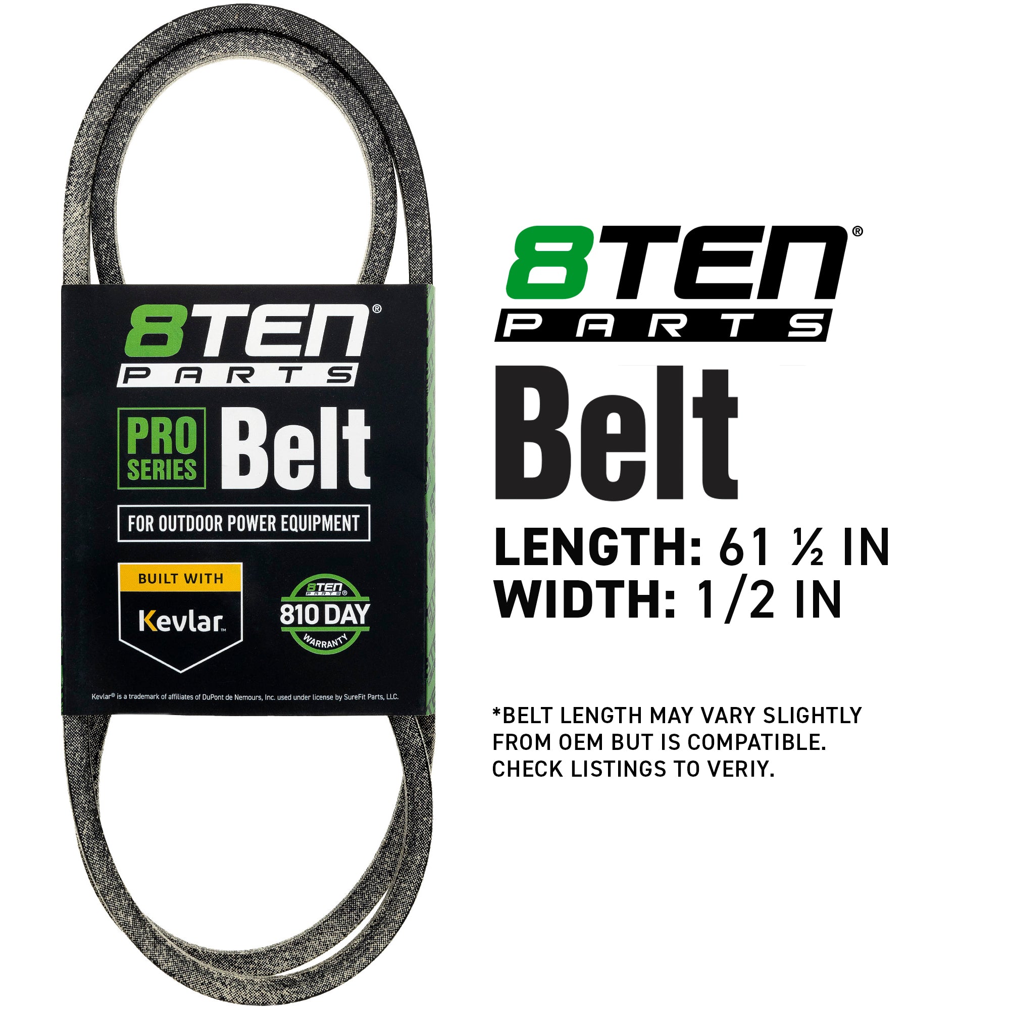 8TEN 810-CBL2049T Belt with Kevlar® for ZT Zoom Yellow Sierra