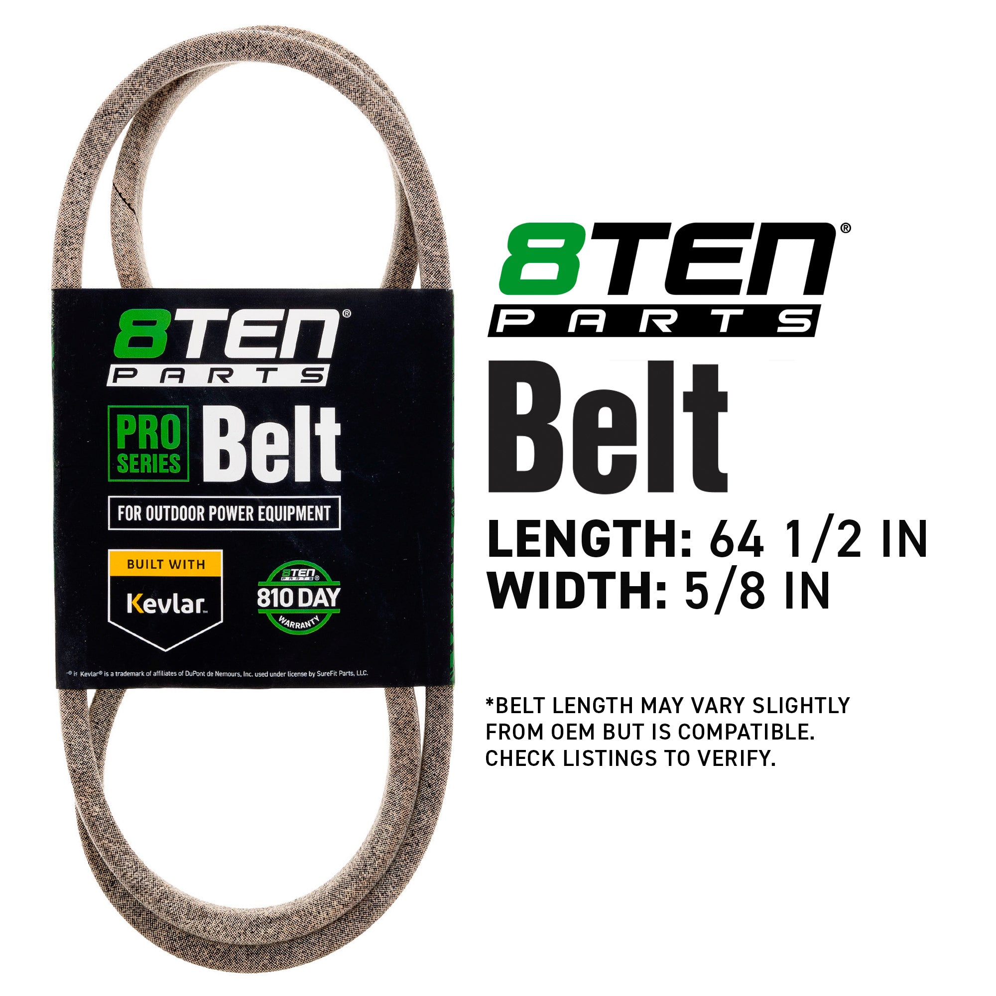 8TEN 810-CBL2050T Belt with Kevlar® for Sun Pro Power Outdoor