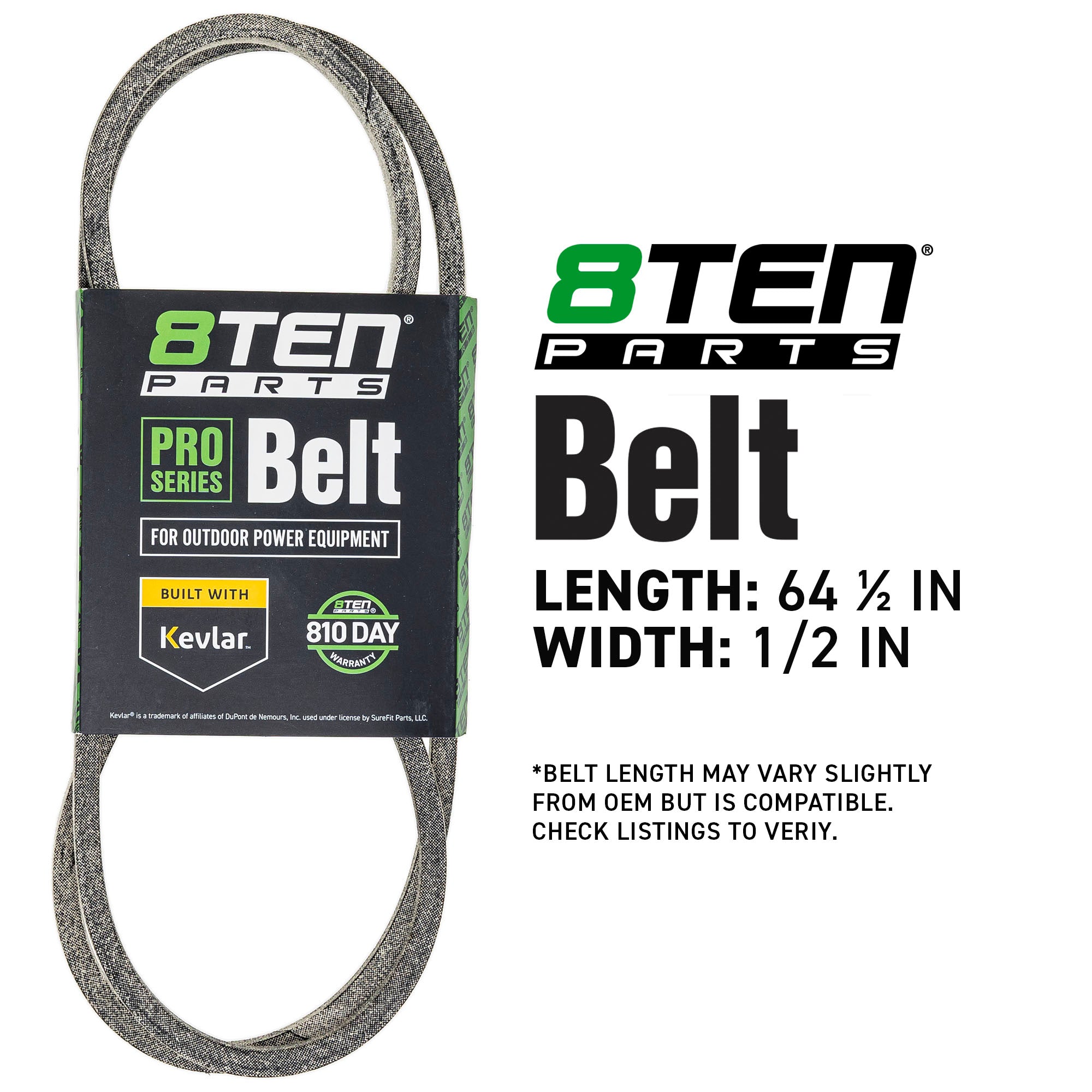 8TEN 810-CBL2079T Kevlar Belt for ZT Zoom Z4818BIA Yellow