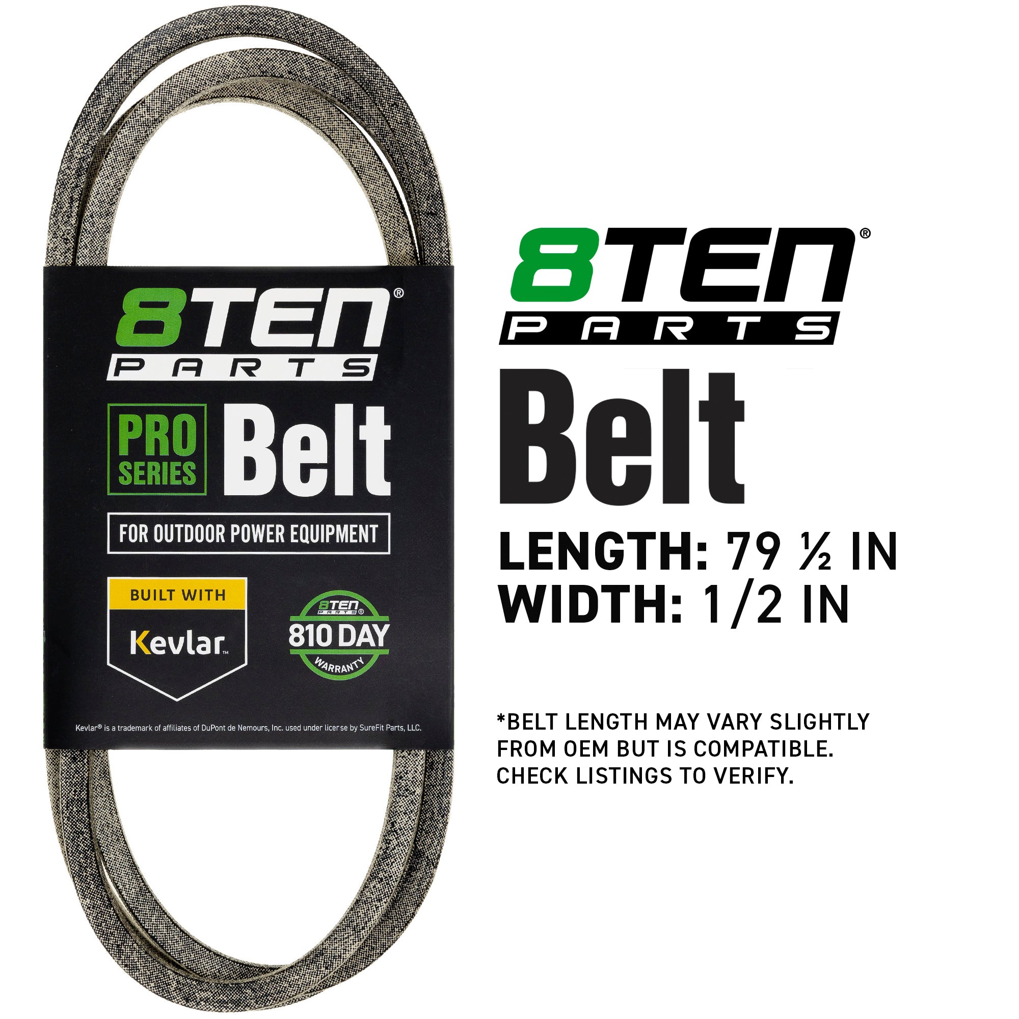 8TEN 810-CBL2087T Belt with Kevlar® for T85 T100 Pony LT-36G