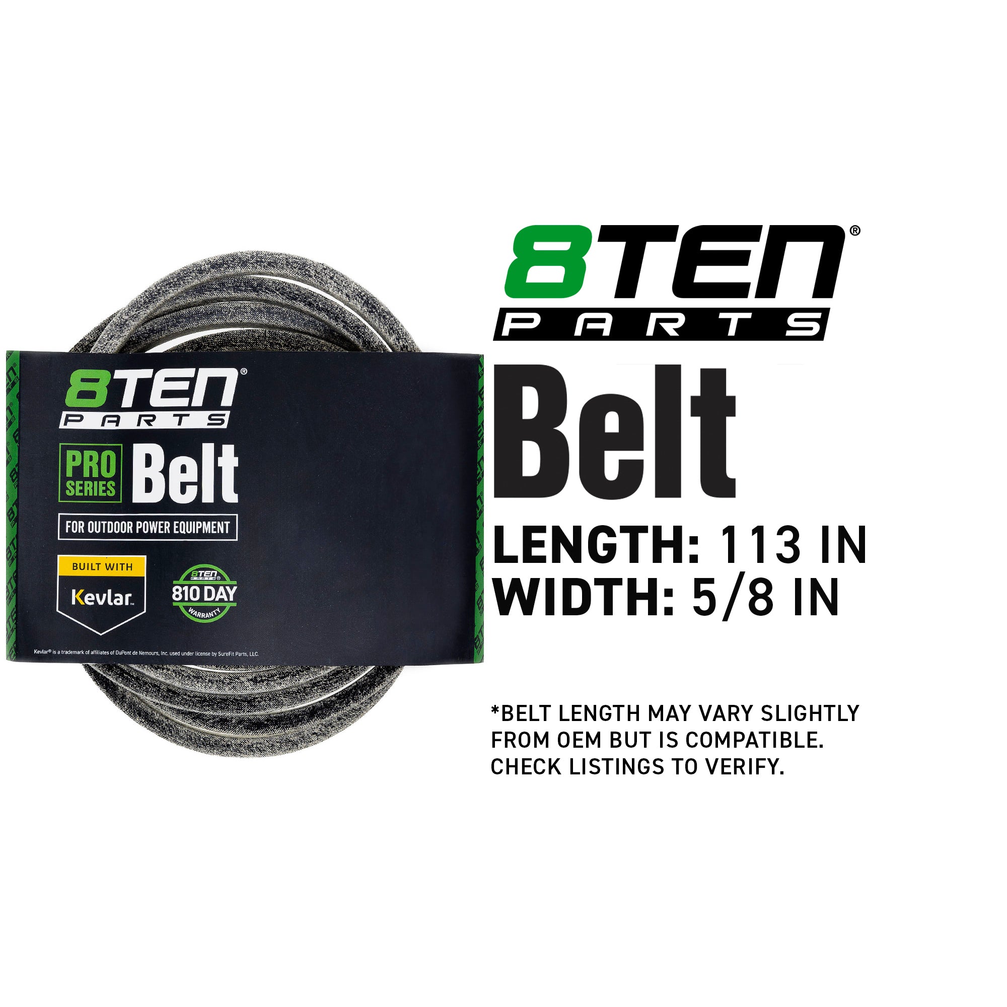8TEN 810-CBL2089T Belt with Kevlar® for RZ5424 RZ5422 RZ4620 RZ4619