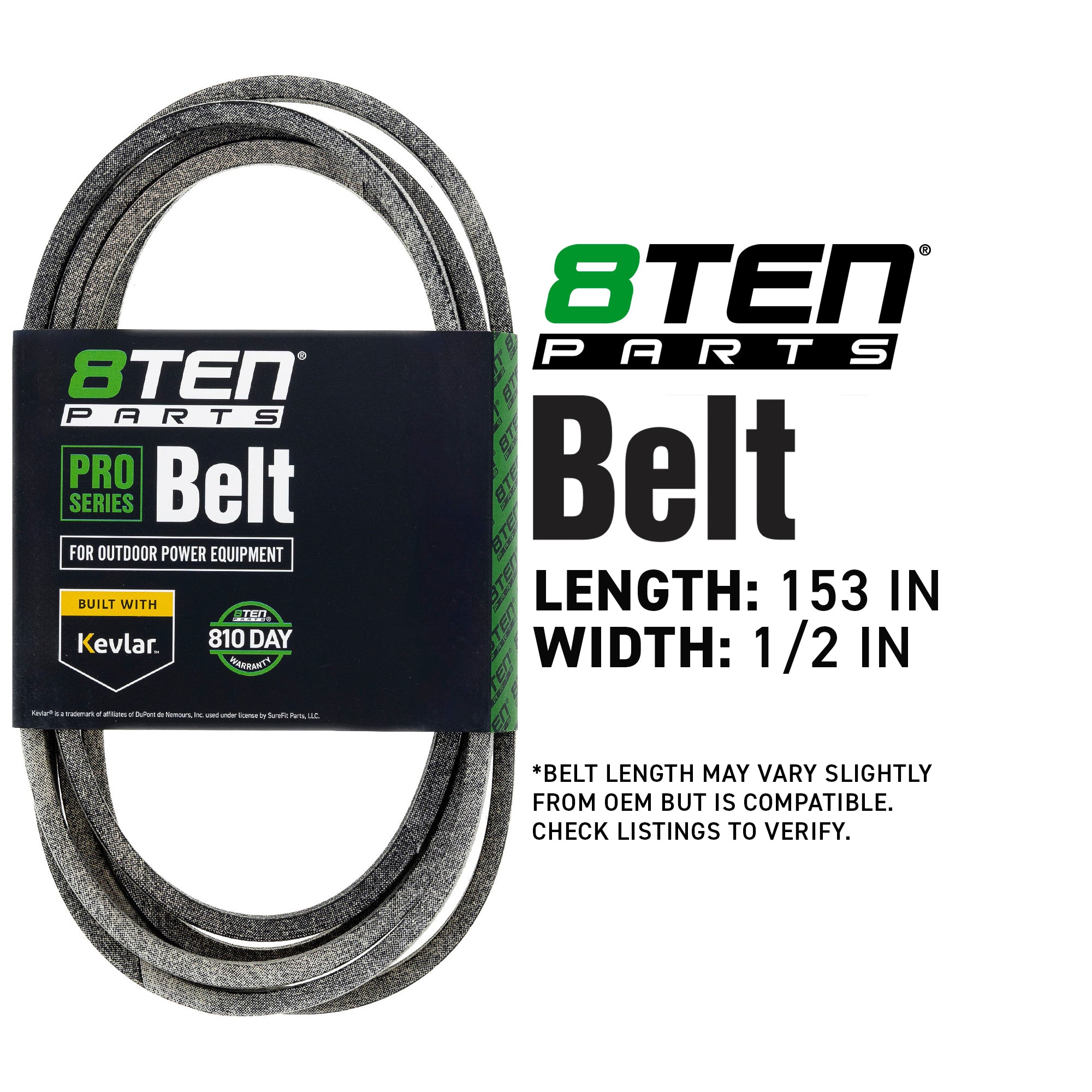 8TEN 810-CBL2129T Belt with Kevlar® for Titan TimeCutter Quest Deere