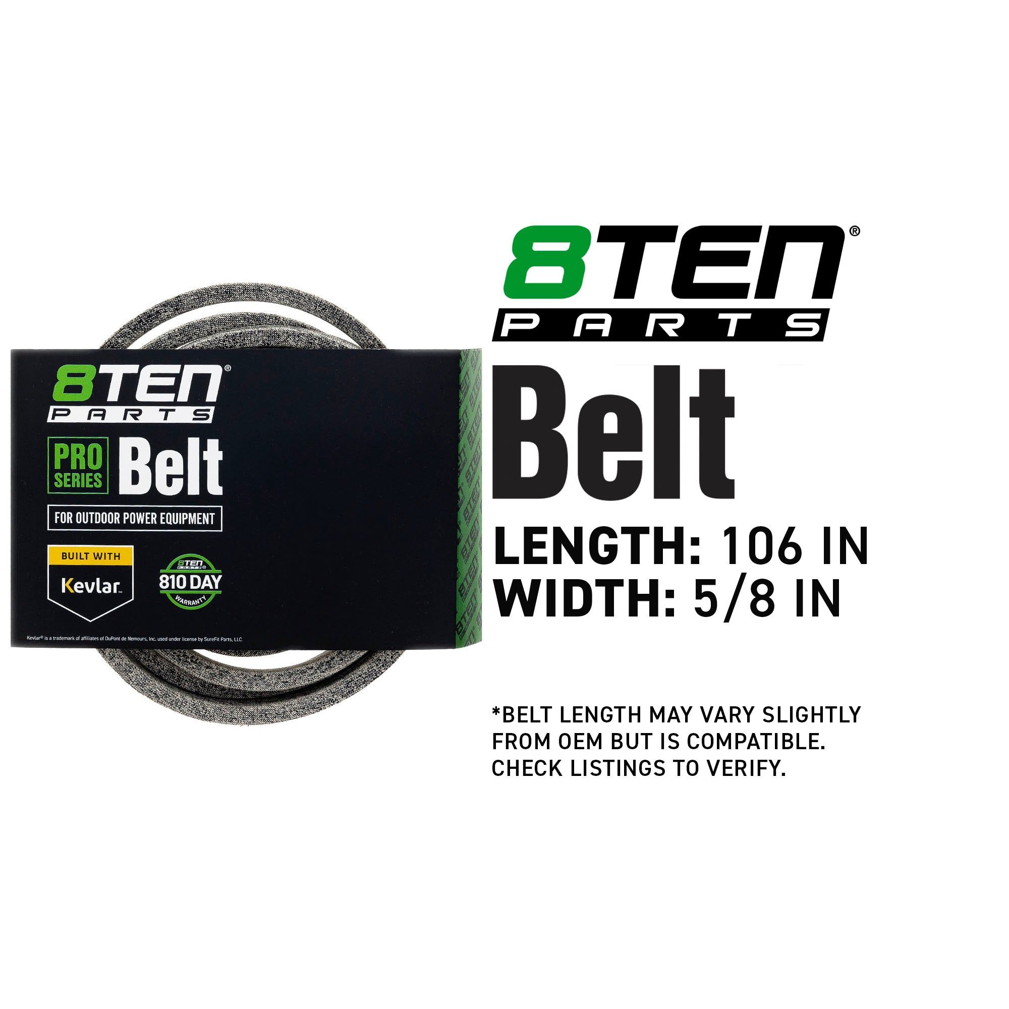 8TEN 810-CBL3241T Belt with Kevlar® for Z4619 Tiger SW-18B SW-13K