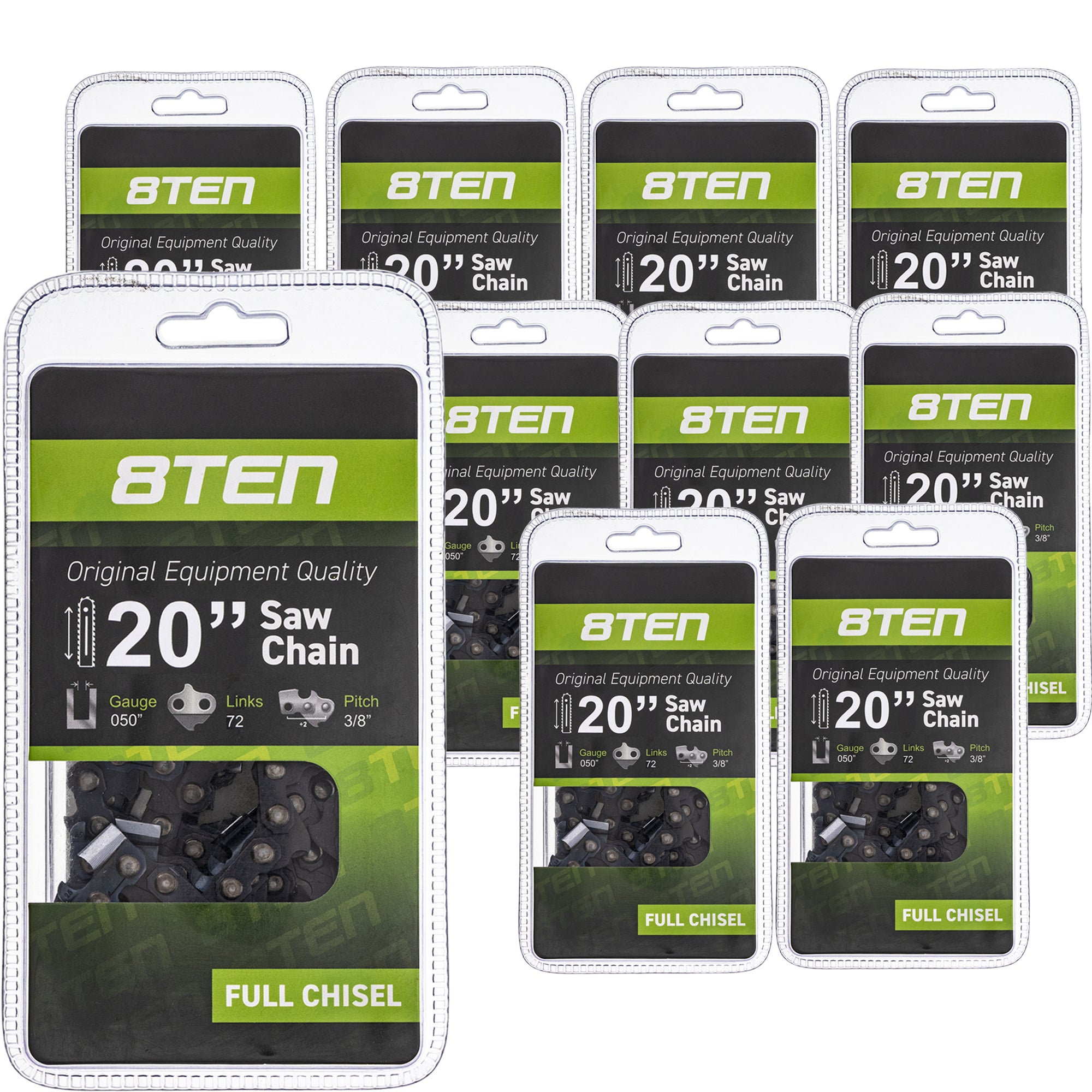 Chainsaw Chain 20 Inch .050 3/8 72DL 10-Pack for zOTHER Windsor Stens Oregon Husqvarna 8TEN 810-CCC2224H