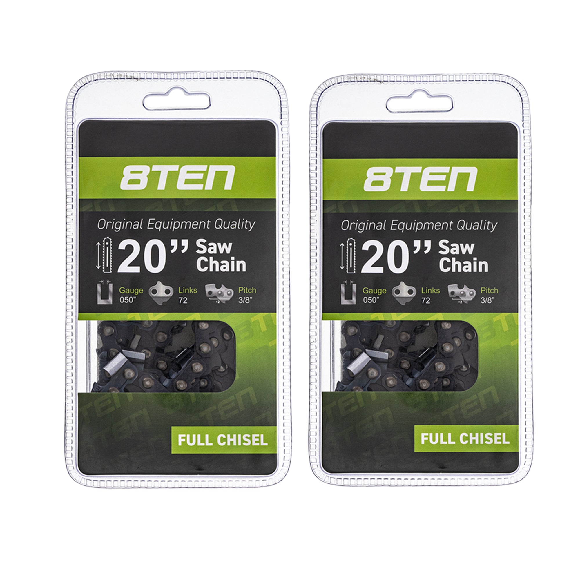 Chainsaw Chain 20 Inch .050 3/8 72DL 2-Pack for zOTHER Windsor Stens Oregon Husqvarna 8TEN 810-CCC2224H