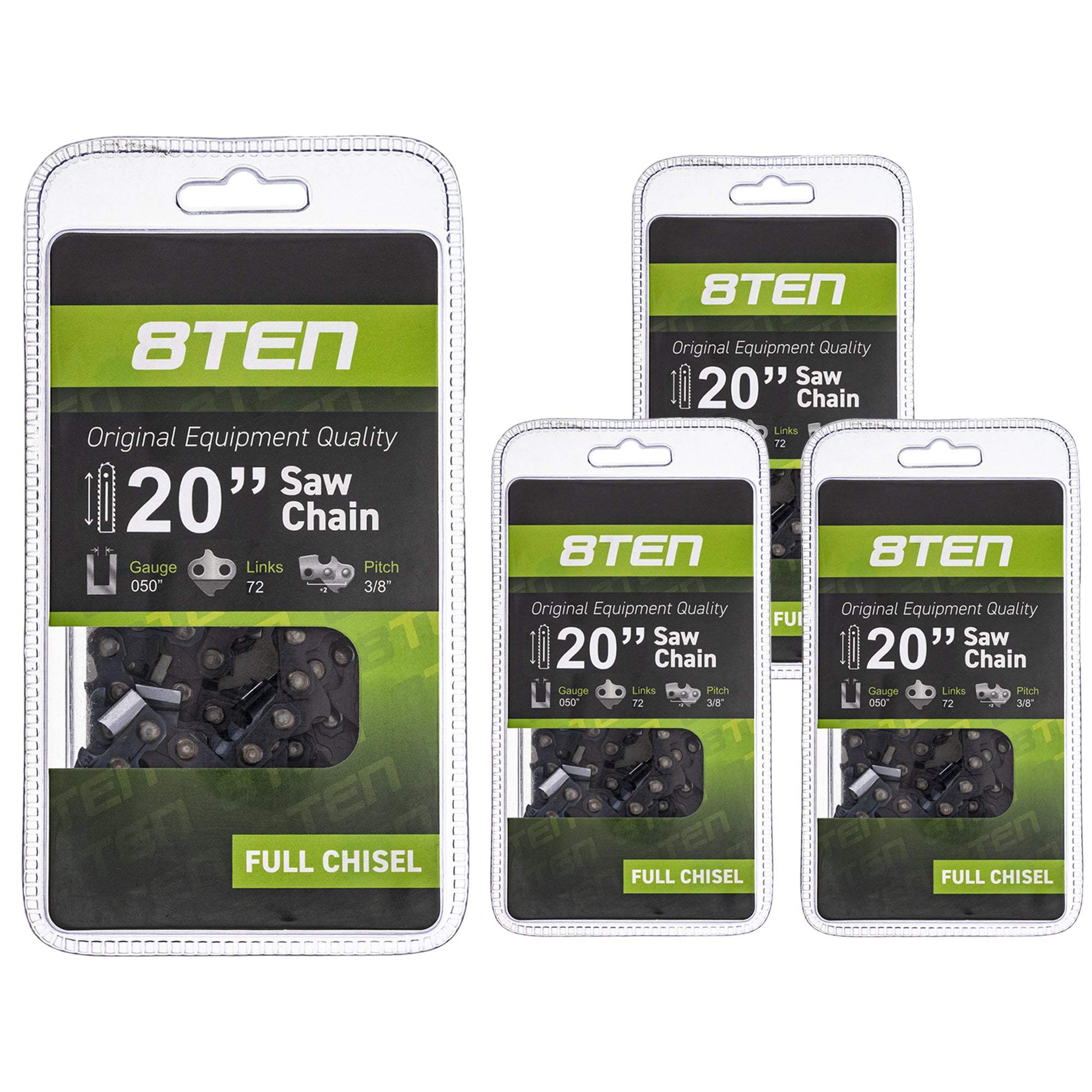 Chainsaw Chain 20 Inch .050 3/8 72DL 4-Pack for zOTHER Windsor Stens Oregon Husqvarna 8TEN 810-CCC2224H