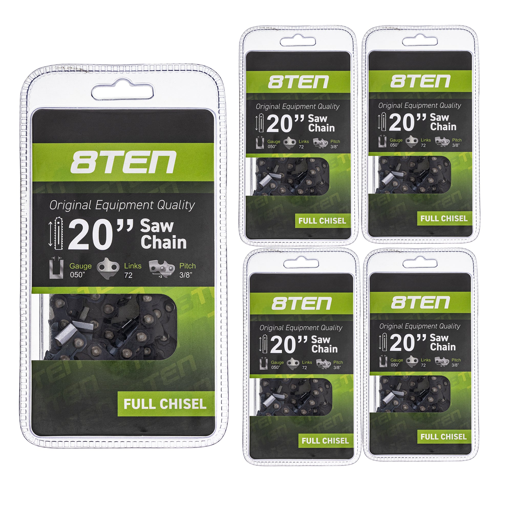 Chainsaw Chain 20 Inch .050 3/8 72DL 5-Pack for zOTHER Windsor Stens Oregon Husqvarna 8TEN 810-CCC2224H