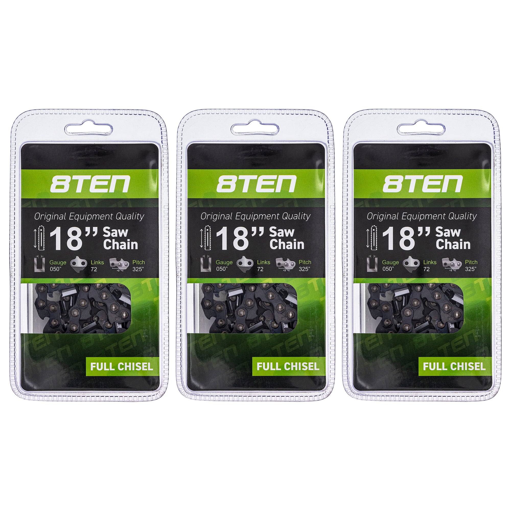 Chainsaw Chain 18 Inch .050 .325 72DL 3-Pack for zOTHER Windsor Stens Oregon MTD Cub Cadet 8TEN 810-CCC2226H
