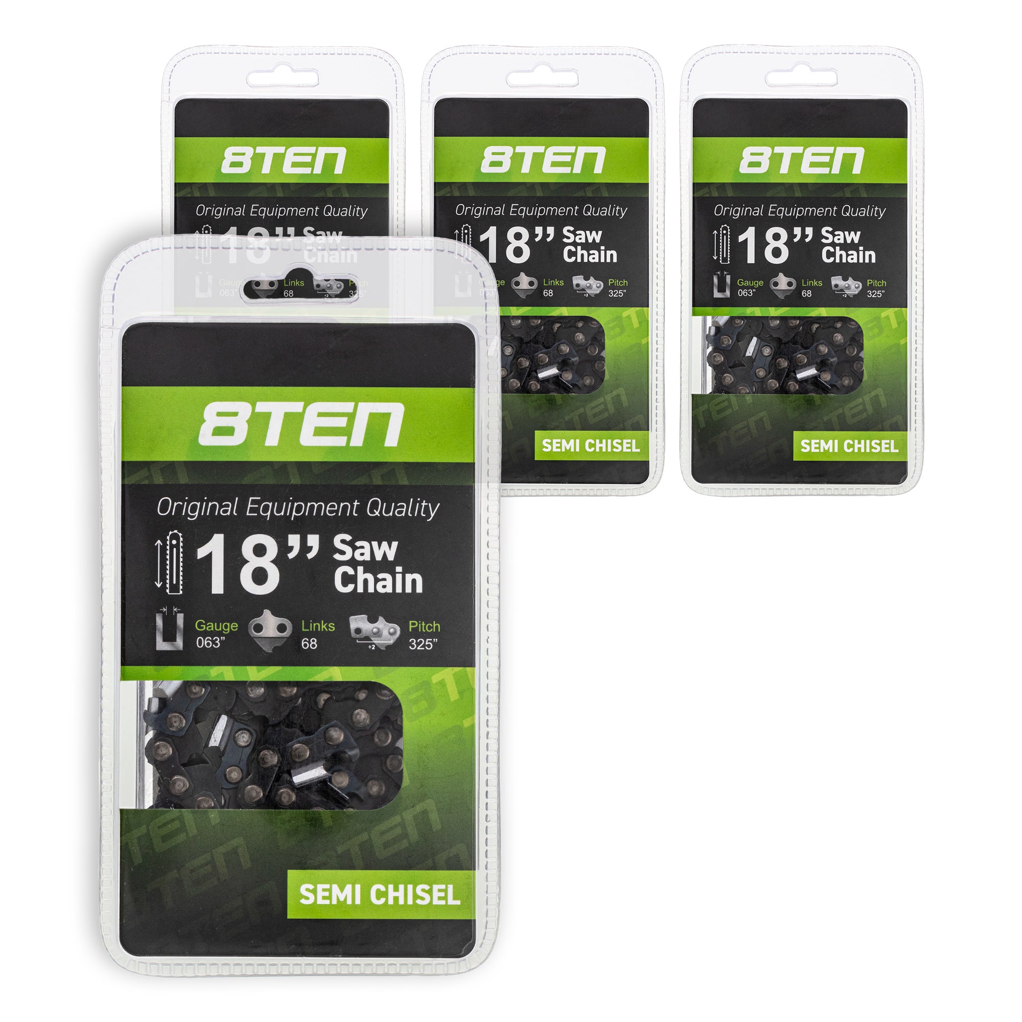 Chainsaw Chain 18 Inch .063 .325 68DL 4-Pack for zOTHER Stens Oregon Ref. Oregon Carlton 8TEN 810-CCC2227H