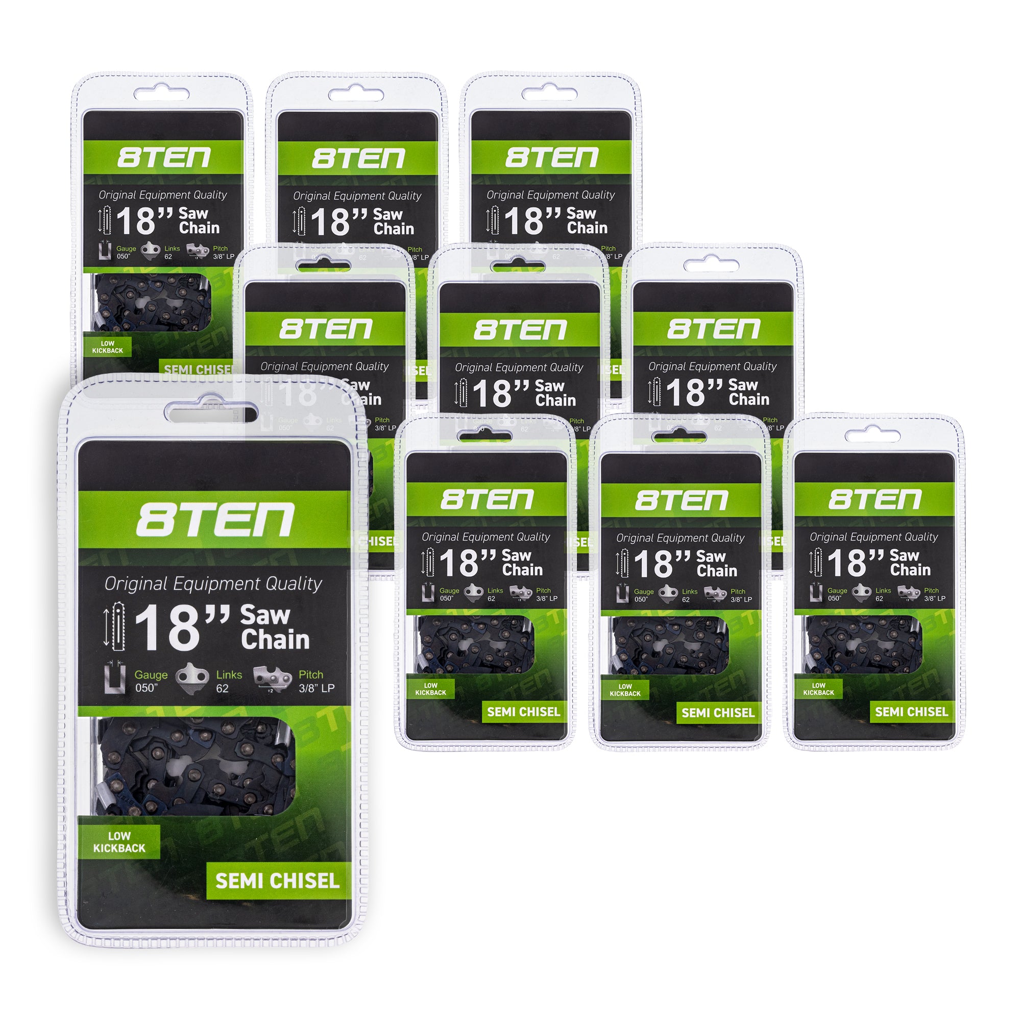 Chainsaw Chain 18 Inch .050 3/8 62DL 10-Pack for zOTHER Windsor Stens Oregon Carlton 8TEN 810-CCC2228H