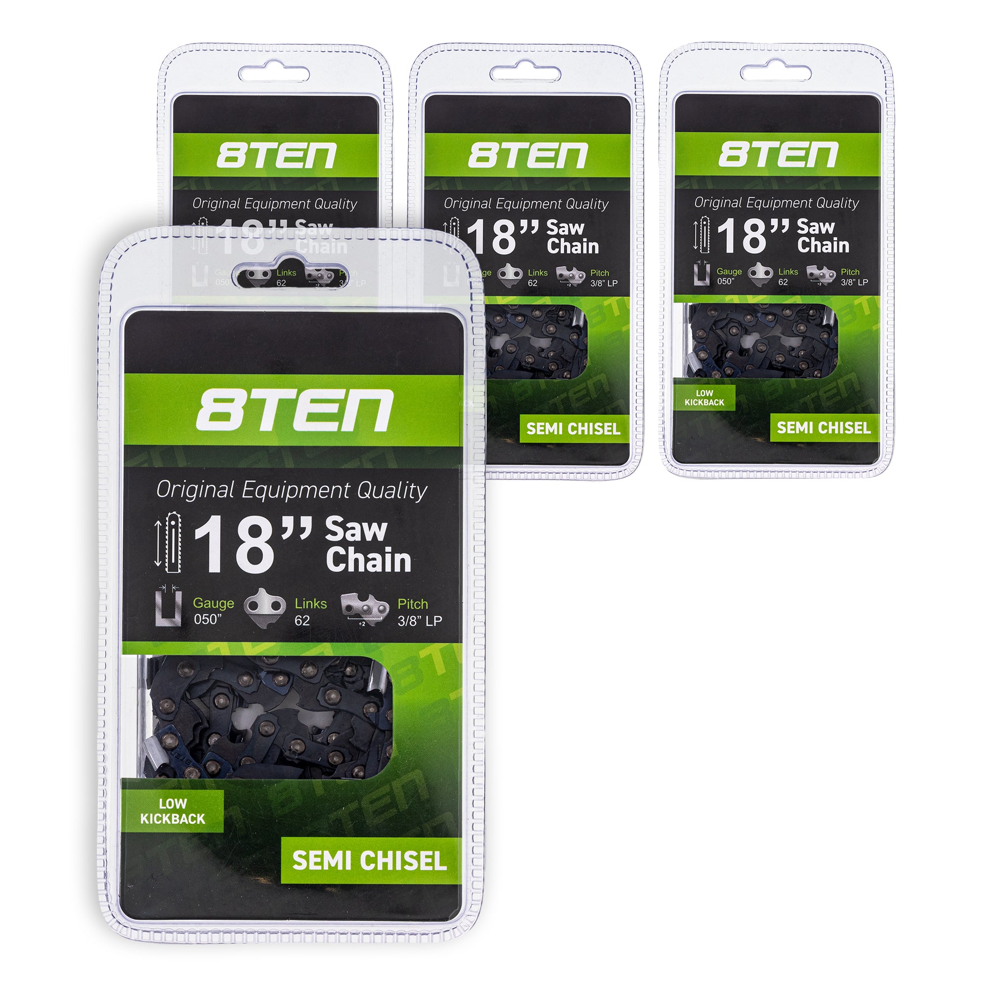 Chainsaw Chain 18 Inch .050 3/8 62DL 4-Pack for zOTHER Windsor Stens Oregon Carlton 8TEN 810-CCC2228H