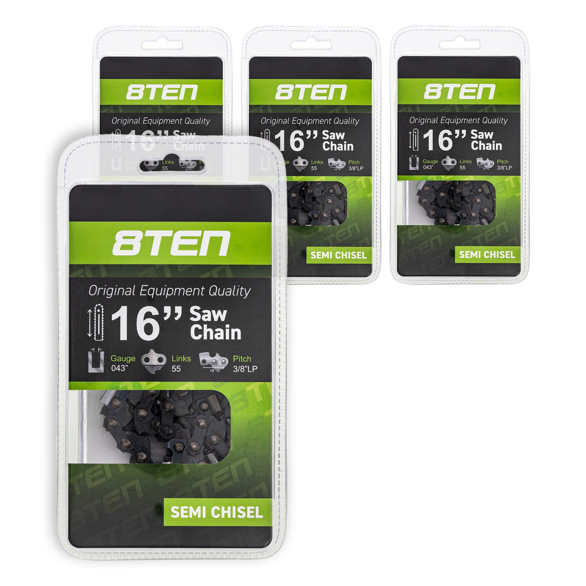 Chainsaw Chain 16 Inch .043 3/8 55DL 4-Pack for zOTHER Stens Oregon Ref. Oregon Carlton 8TEN 810-CCC2220H