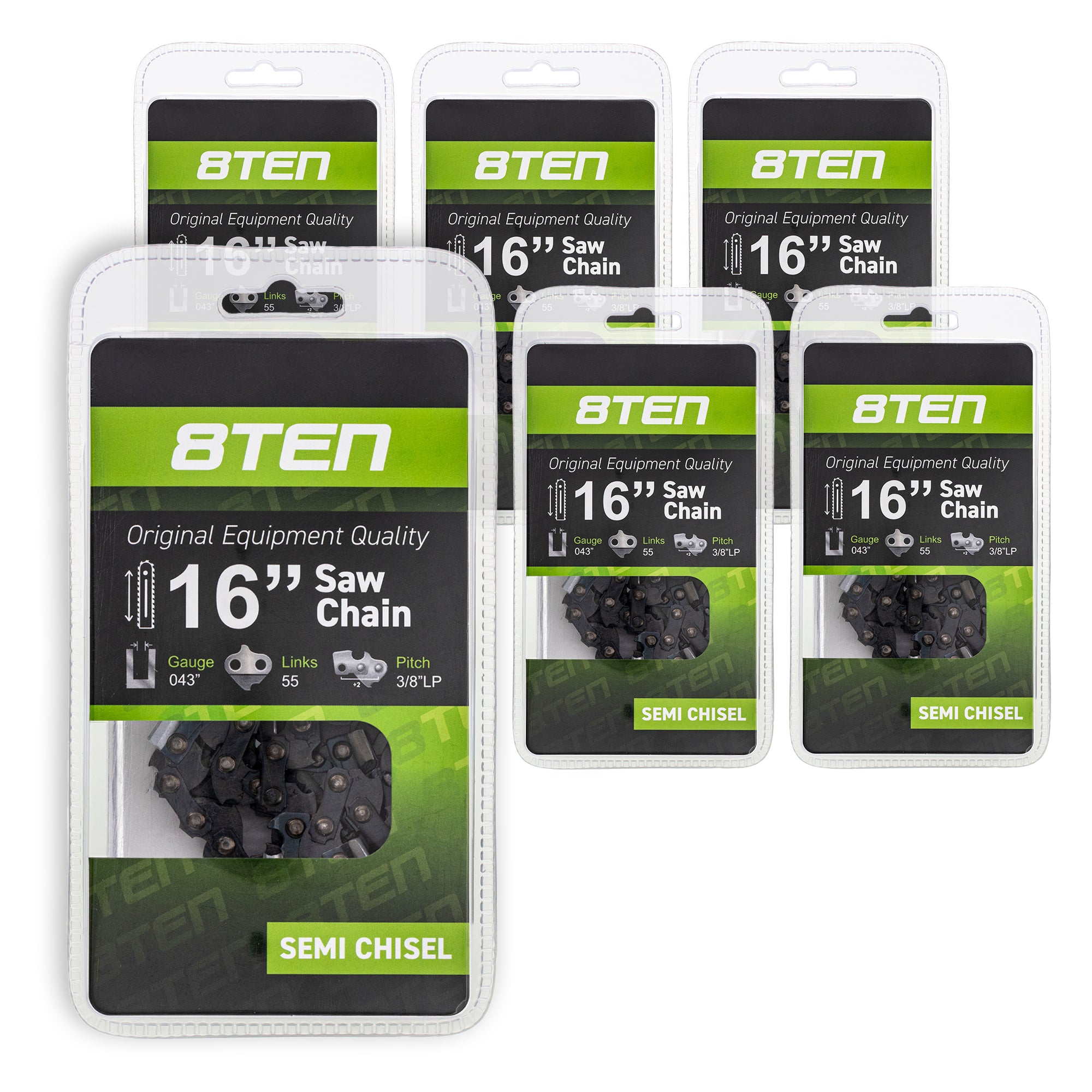 Chainsaw Chain 16 Inch .043 3/8 55DL 6-Pack for zOTHER Stens Oregon Ref. Oregon Carlton 8TEN 810-CCC2220H