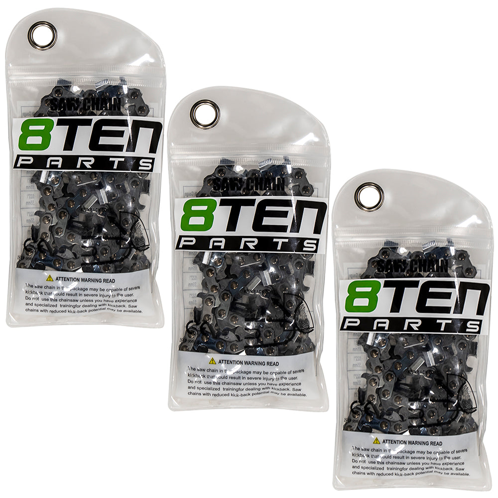 Chainsaw Chain 16 Inch .050 3/8 56DL 3-Pack for zOTHER Windsor Stens Oregon Husqvarna 8TEN 810-CCC2232H