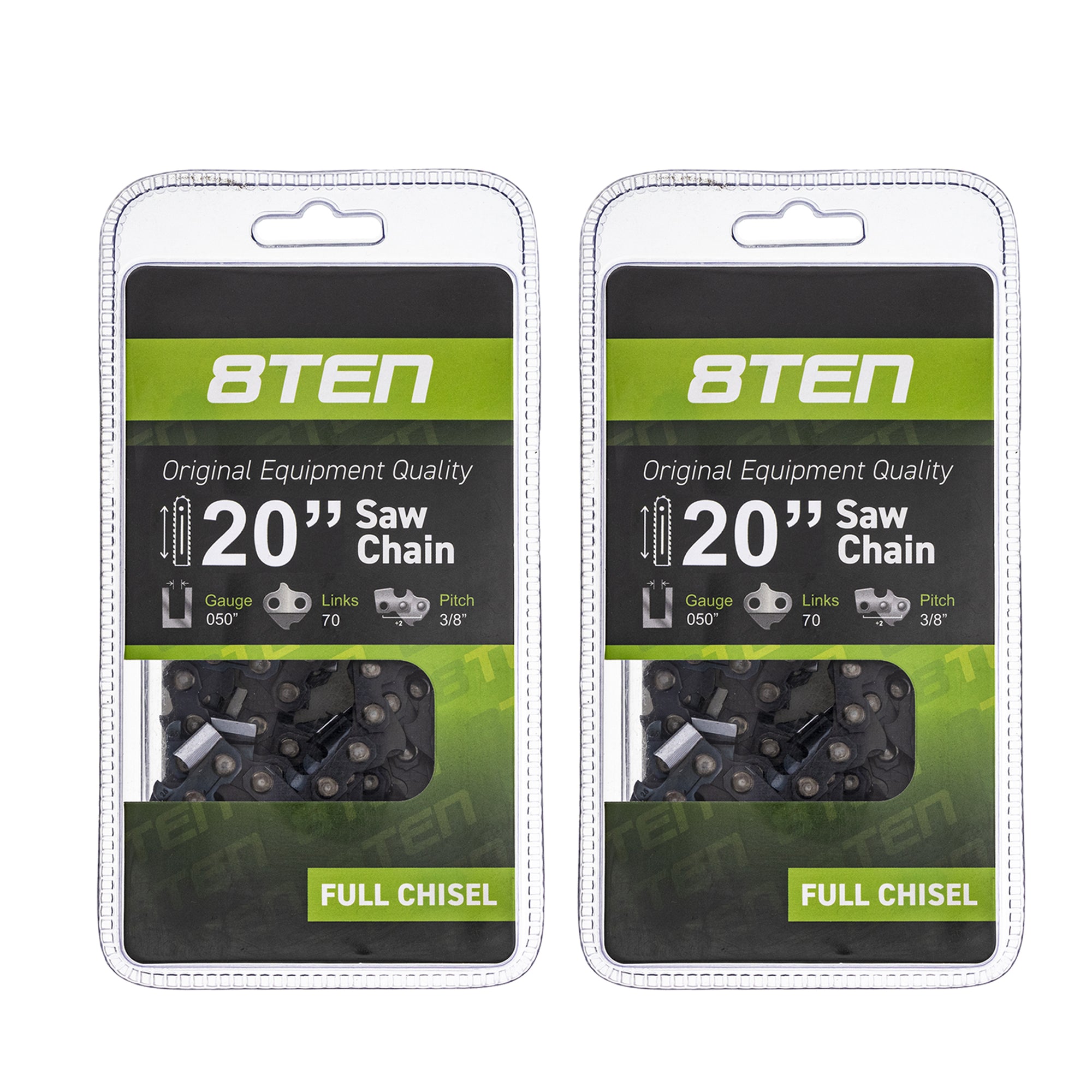 Chainsaw Chain 20 Inch .050 3/8 70DL 2-Pack for zOTHER Stens Oregon GB Carlton CS-800P 8TEN 810-CCC2235H