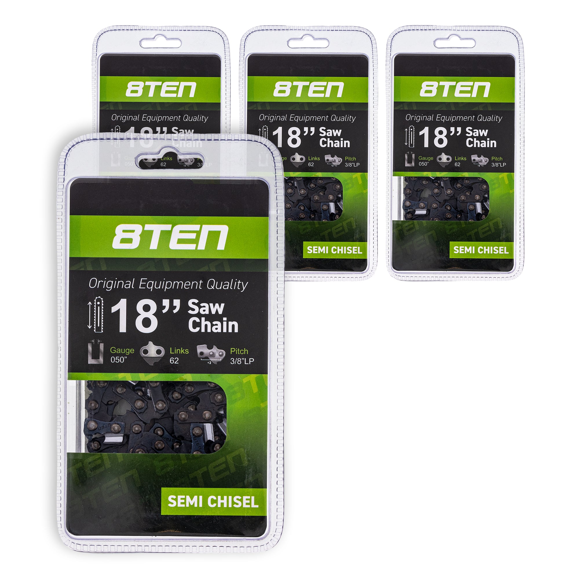 Chainsaw Chain 18 Inch .050 3/8 62DL 4-Pack for zOTHER Stens Oregon GB DCS-5000 CS-4010 8TEN 810-CCC2236H