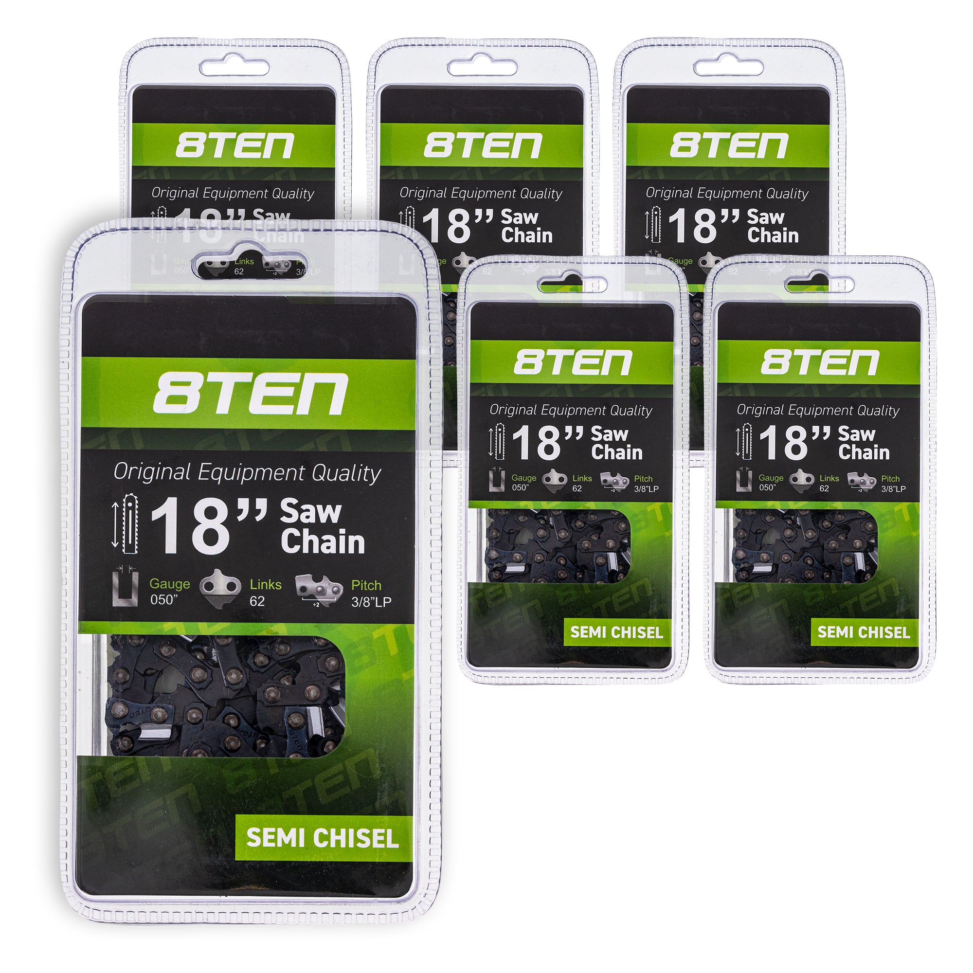 Chainsaw Chain 18 Inch .050 3/8 62DL 6-Pack for zOTHER Stens Oregon GB DCS-5000 CS-4010 8TEN 810-CCC2236H
