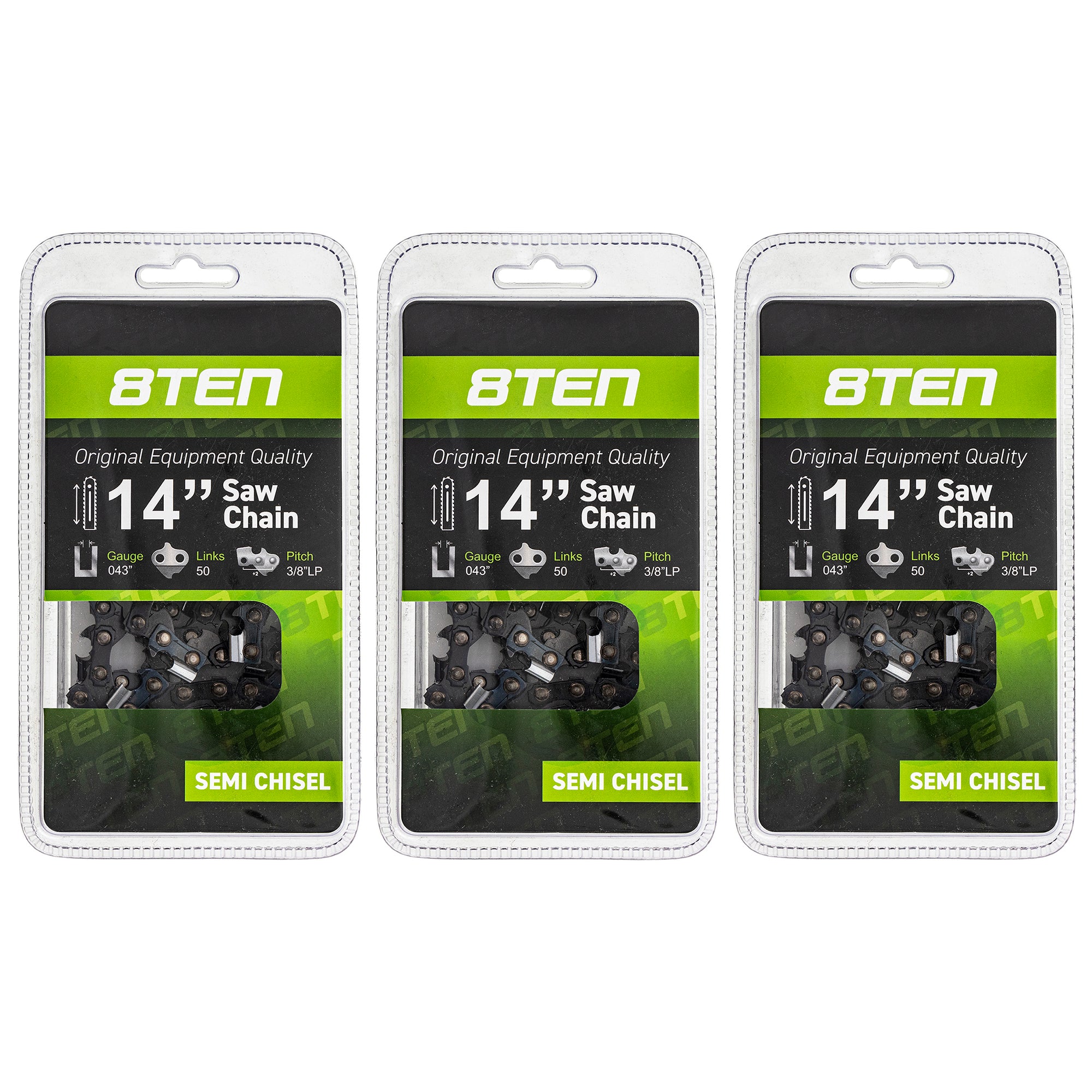 Chainsaw Chain 14 Inch .043 3/8 LP 50DL 3-Pack for zOTHER Stens Oregon Carlton MSE MSA MS 8TEN 810-CCC2237H