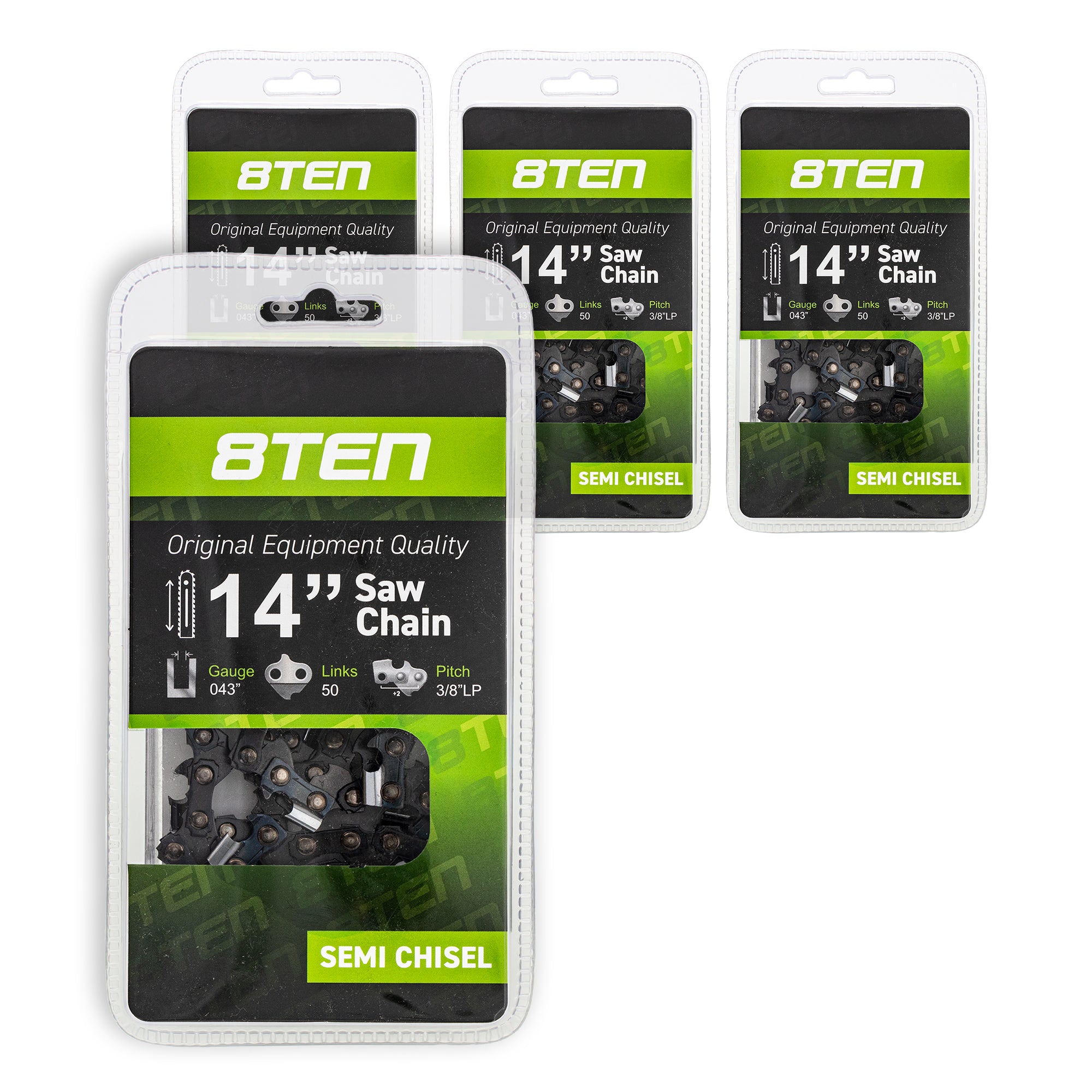 Chainsaw Chain 14 Inch .043 3/8 LP 50DL 4-Pack for zOTHER Stens Oregon Carlton MSE MSA MS 8TEN 810-CCC2237H