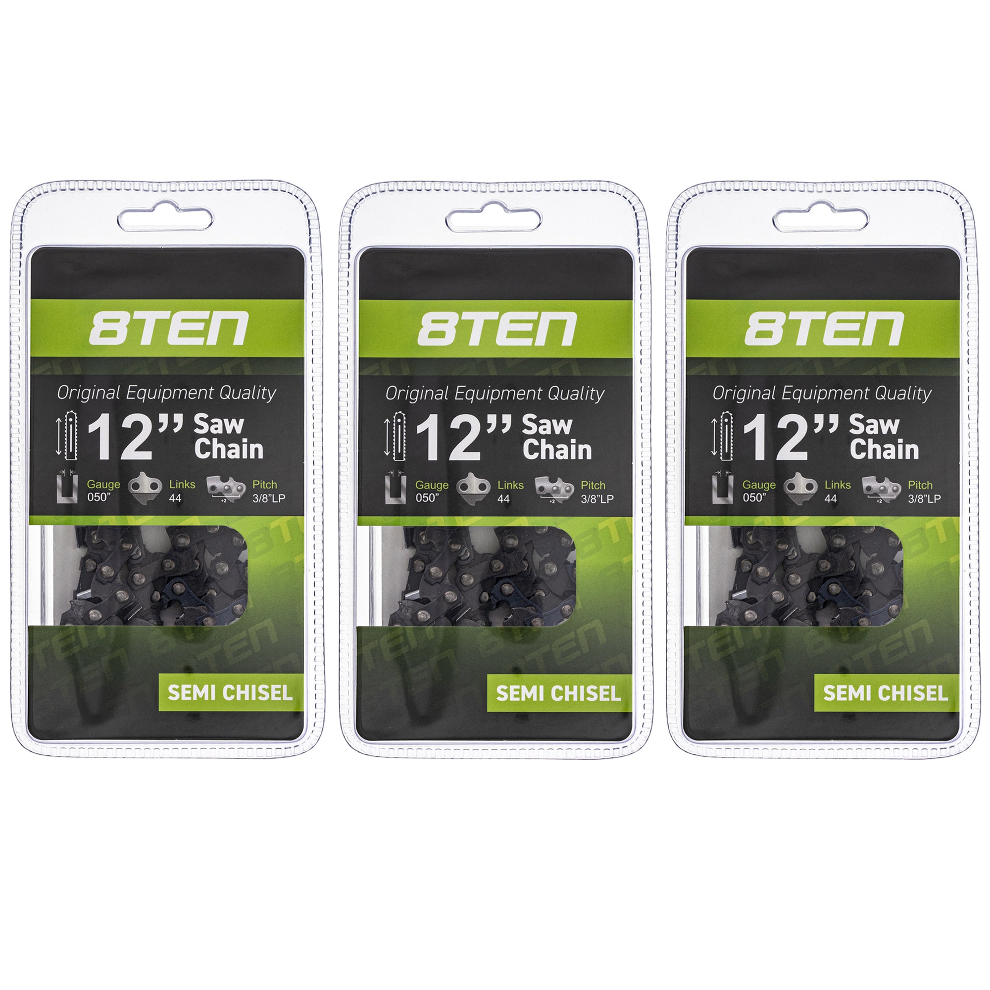 Chainsaw Chain 12 Inch .050 3/8 44DL 3-Pack for zOTHER Windsor Stens Oregon Husqvarna 8TEN 810-CCC2239H