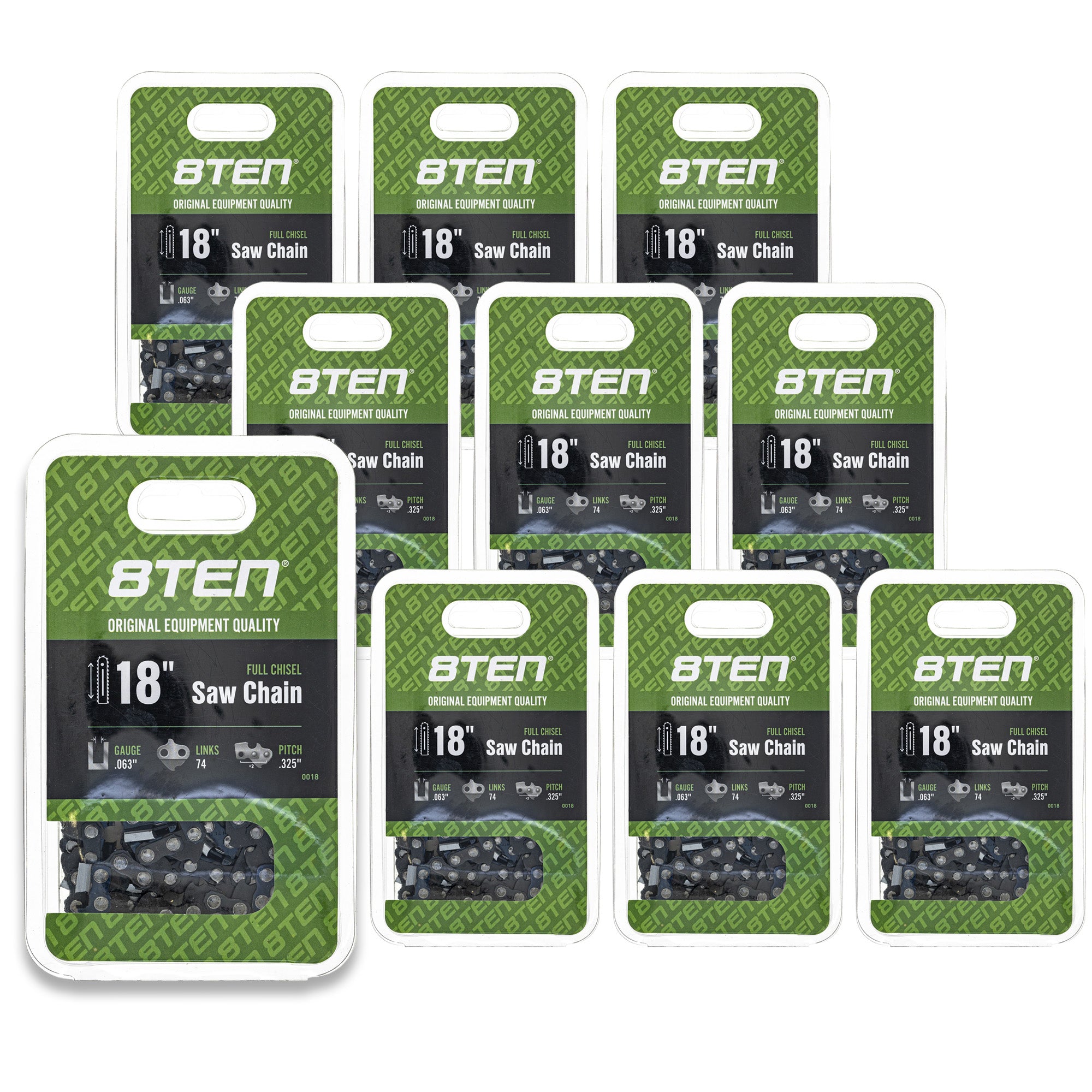 Chainsaw Chain 18 Inch .063 .325 74DL 10-Pack for zOTHER Stens Oregon Husqvarna Poulan 8TEN 810-CCC2230H