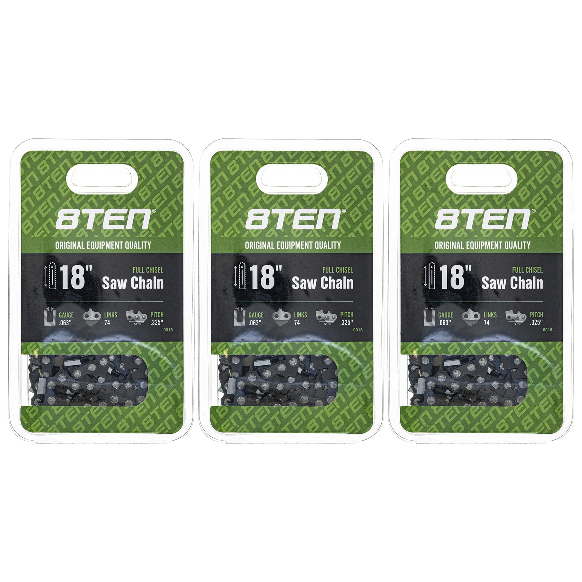 Chainsaw Chain 18 Inch .063 .325 74DL 3-Pack for zOTHER Stens Oregon Husqvarna Poulan 8TEN 810-CCC2230H