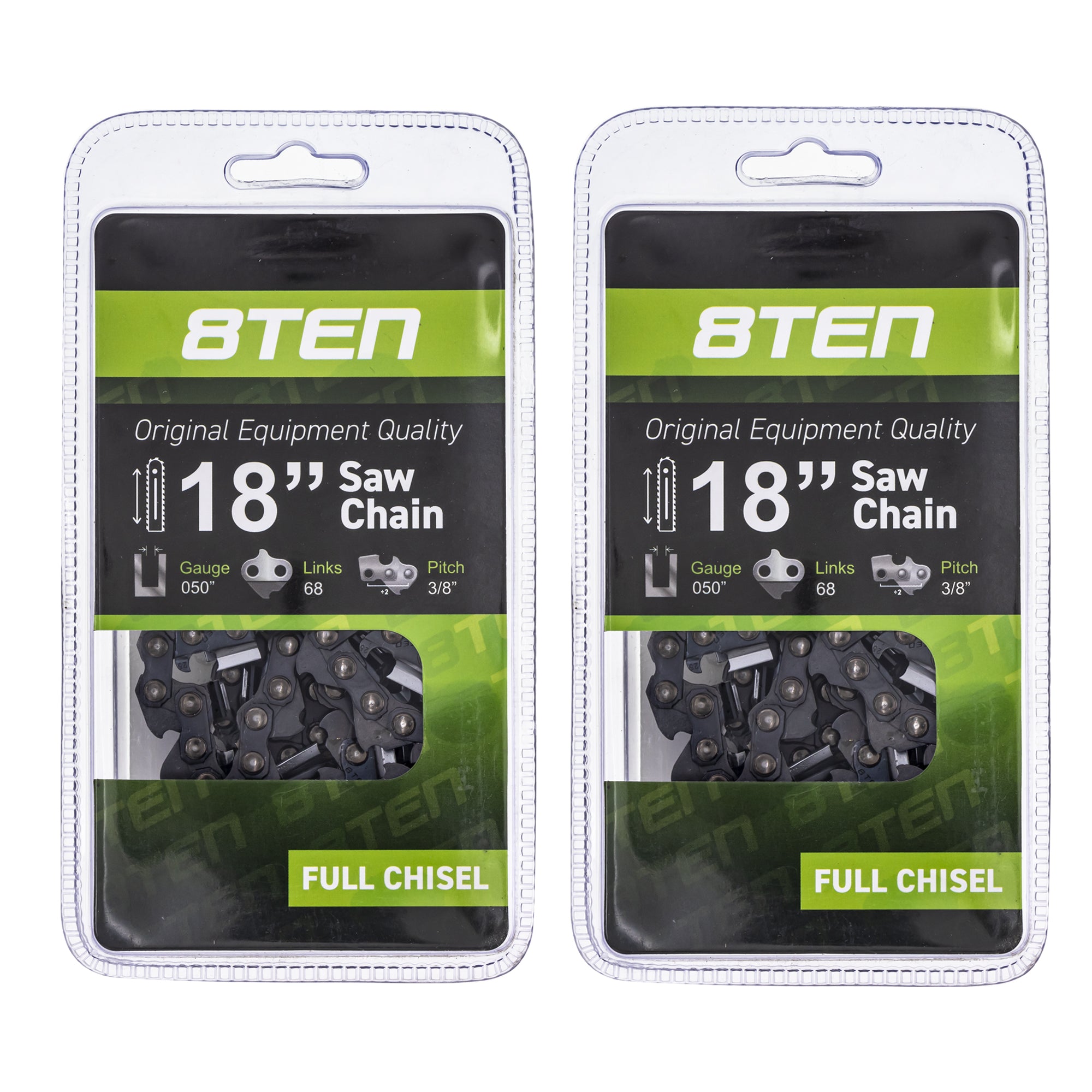 Chainsaw Chain 18 Inch .050 3/8 68DL 2-Pack for zOTHER Windsor Stens Oregon Husqvarna 8TEN 810-CCC2231H