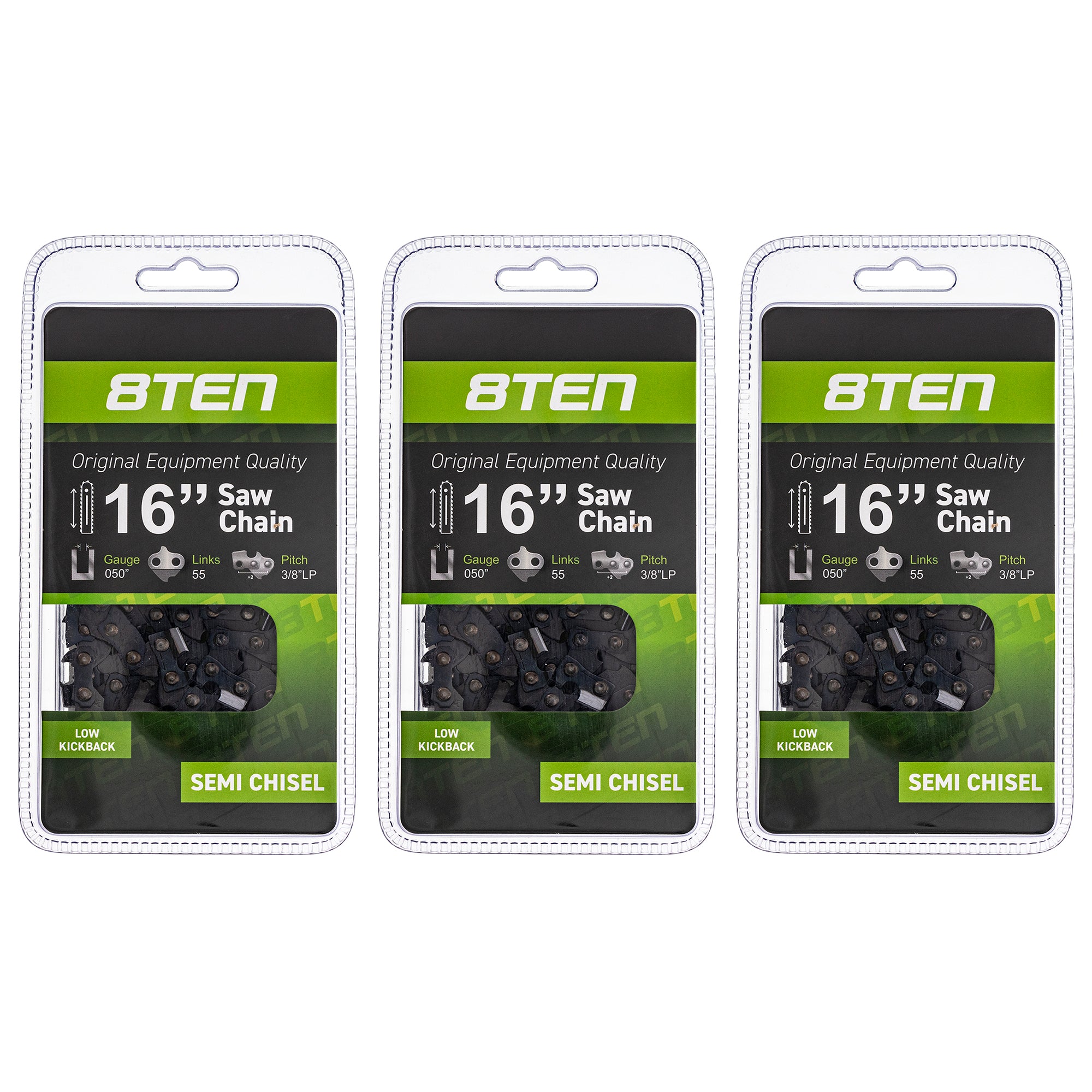 Chainsaw Chain 16 Inch .050 .375 55DL 3-Pack for zOTHER Windsor Stens Oregon Carlton MSE 8TEN 810-CCC2245H