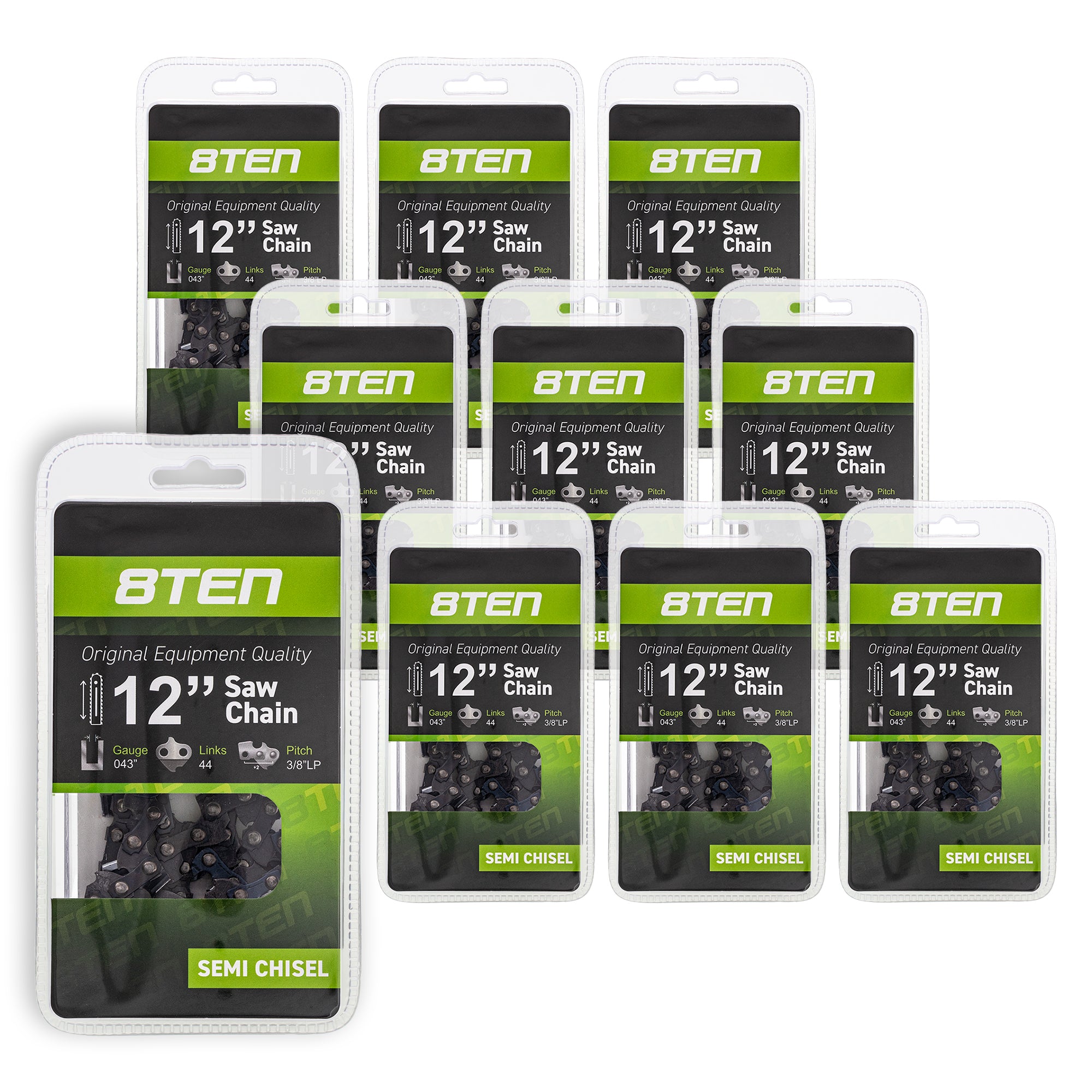 Chainsaw Chain 12 Inch .043 3/8 44DL 10-Pack for zOTHER Stens Oregon Ref. Oregon Carlton 8TEN 810-CCC2248H