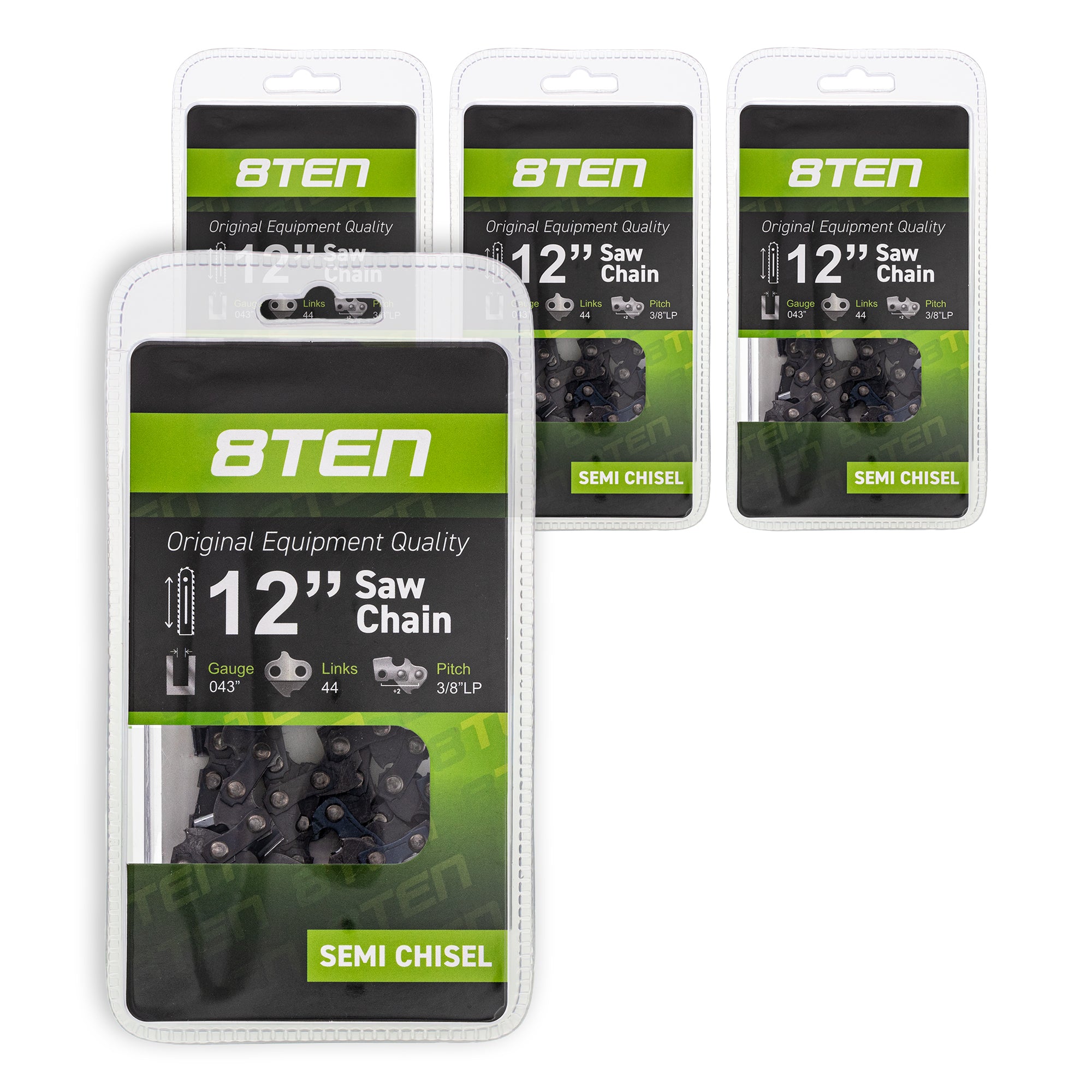 Chainsaw Chain 12 Inch .043 3/8 44DL 4-Pack for zOTHER Stens Oregon Ref. Oregon Carlton 8TEN 810-CCC2248H