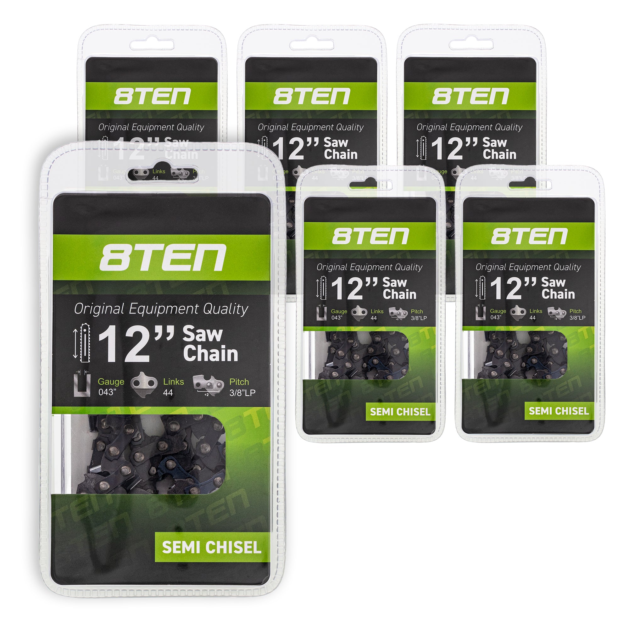 Chainsaw Chain 12 Inch .043 3/8 44DL 6-Pack for zOTHER Stens Oregon Ref. Oregon Carlton 8TEN 810-CCC2248H