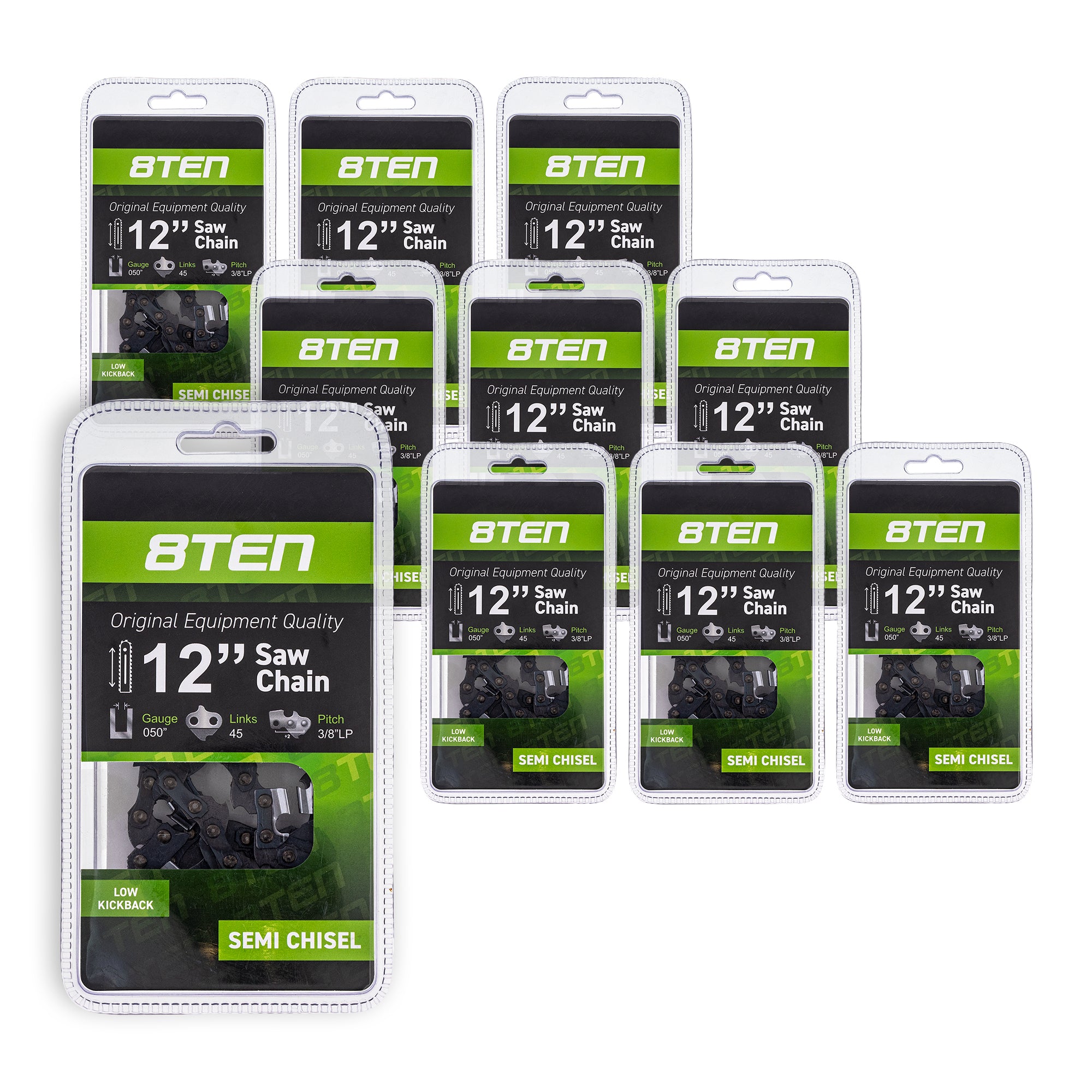 Chainsaw Chain 12 Inch .050 3/8 45DL 10-Pack for zOTHER Windsor Stens Oregon Carlton 8TEN 810-CCC2249H