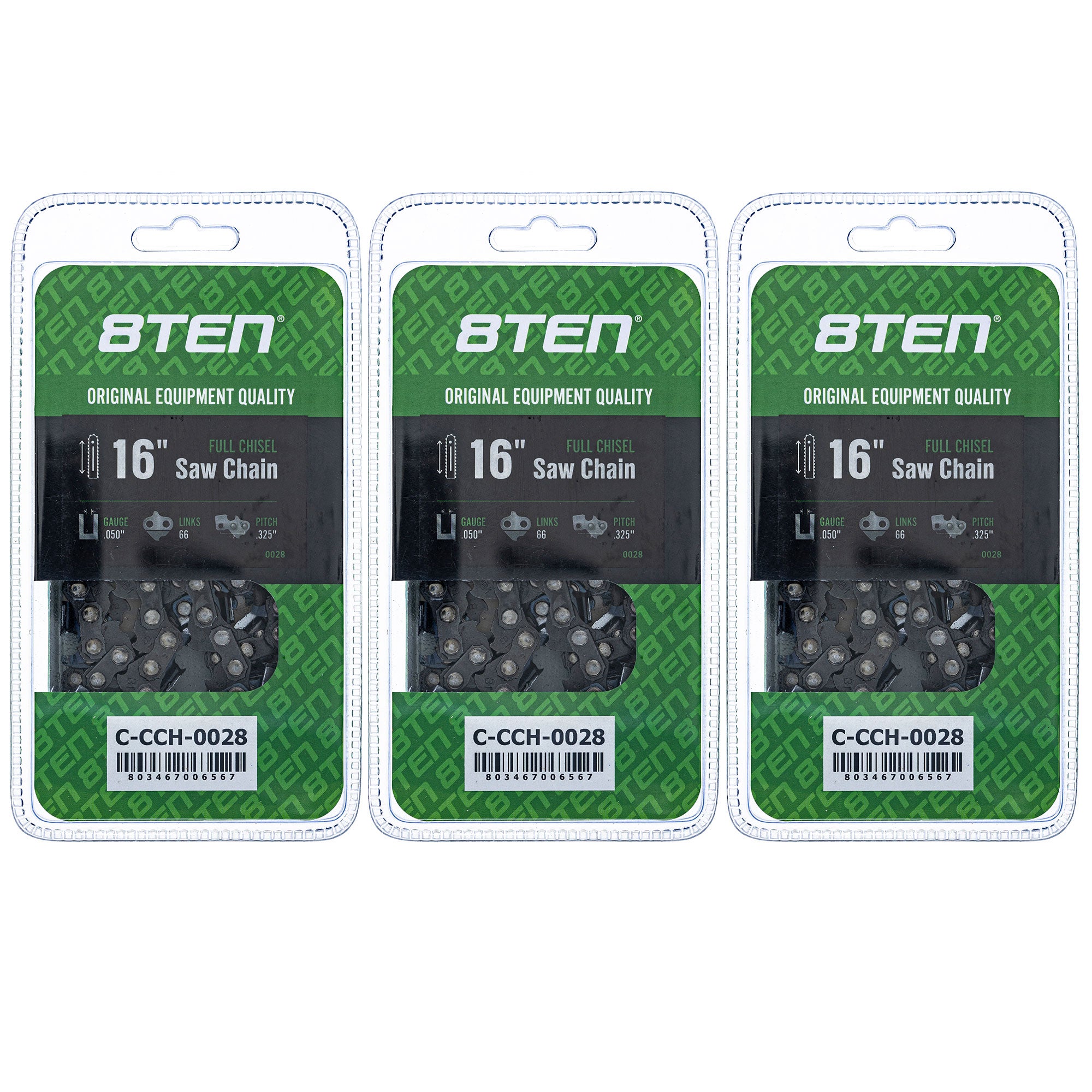 Chainsaw Chain 16 Inch .050 .325 66DL 3-Pack for zOTHER Windsor Stens Oregon GB Carlton 8TEN 810-CCC2240H