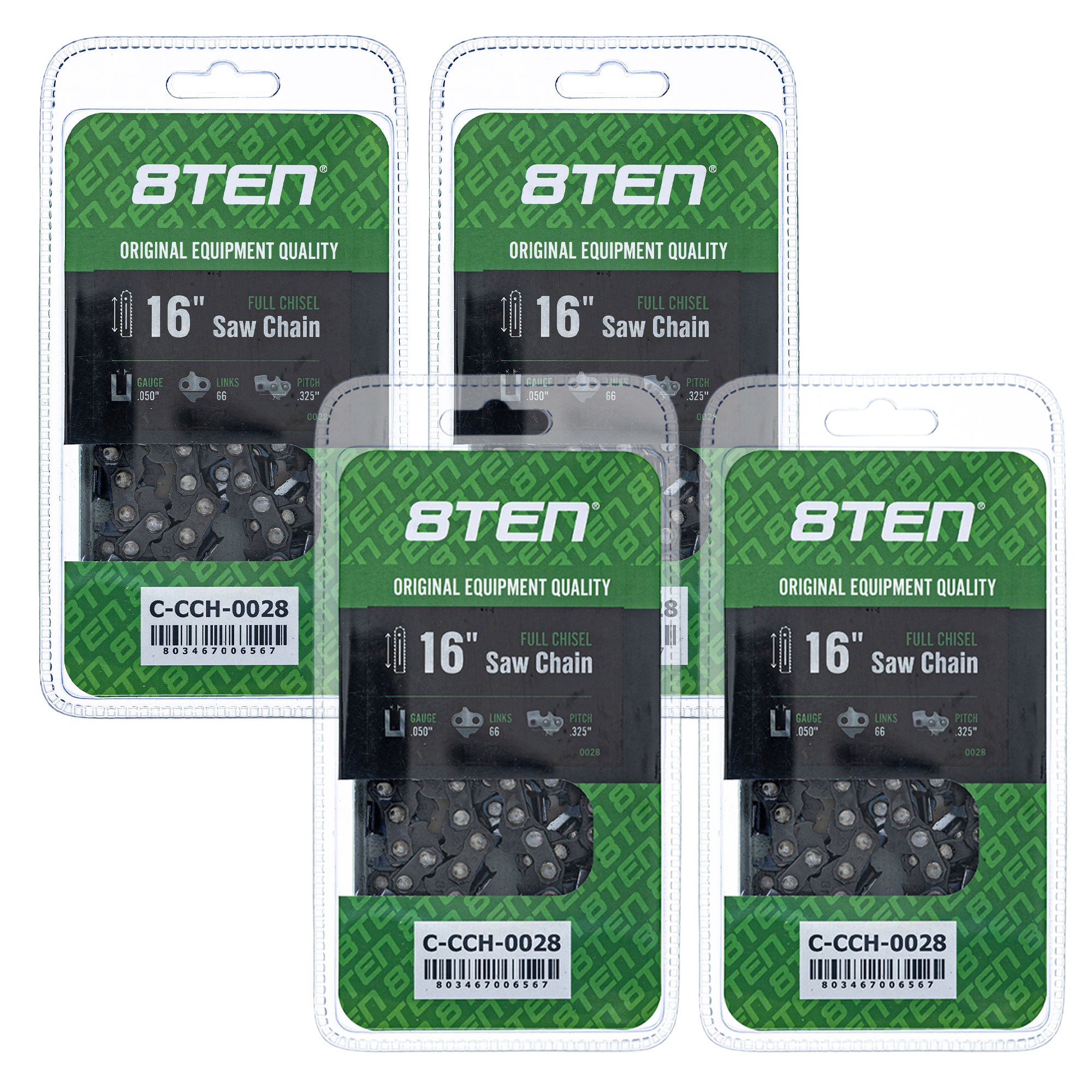 Chainsaw Chain 16 Inch .050 .325 66DL 4-Pack for zOTHER Windsor Stens Oregon GB Carlton 8TEN 810-CCC2240H